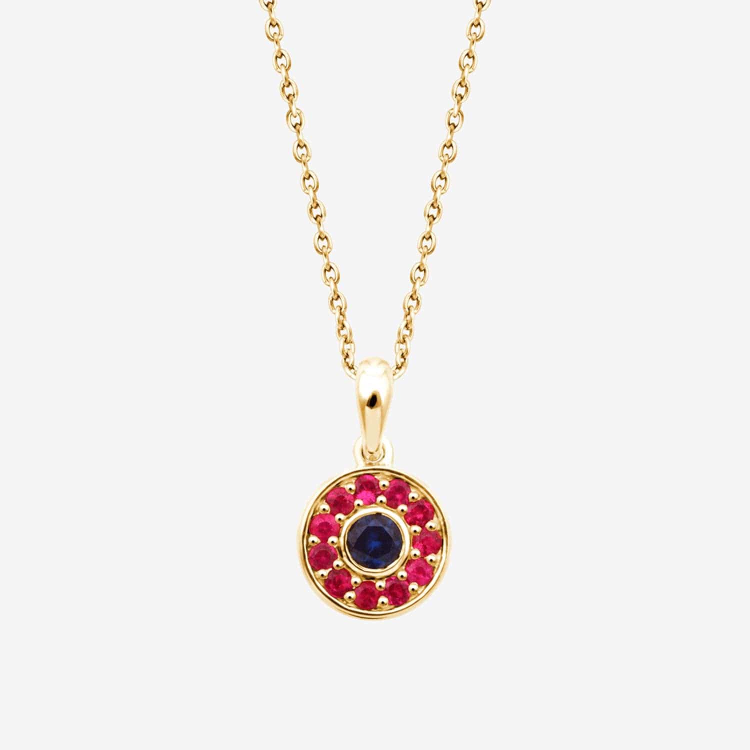 Jodhpur Evil Eye Pendant Yellow Gold
