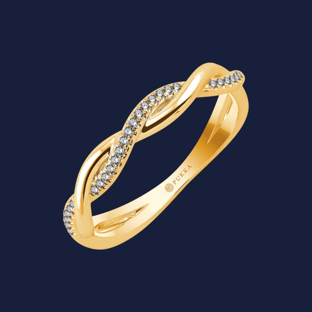 Small Braided Diamond Band