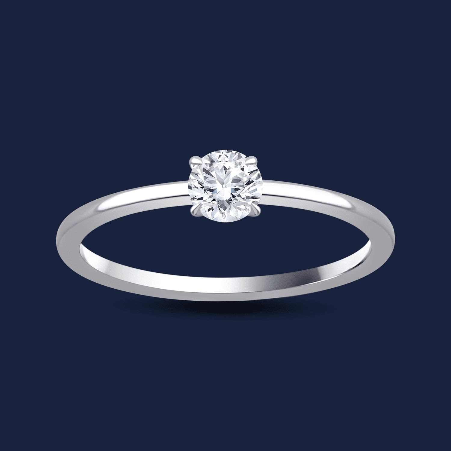 Verlobungsring mit rundem Lab Diamant in Weißgold