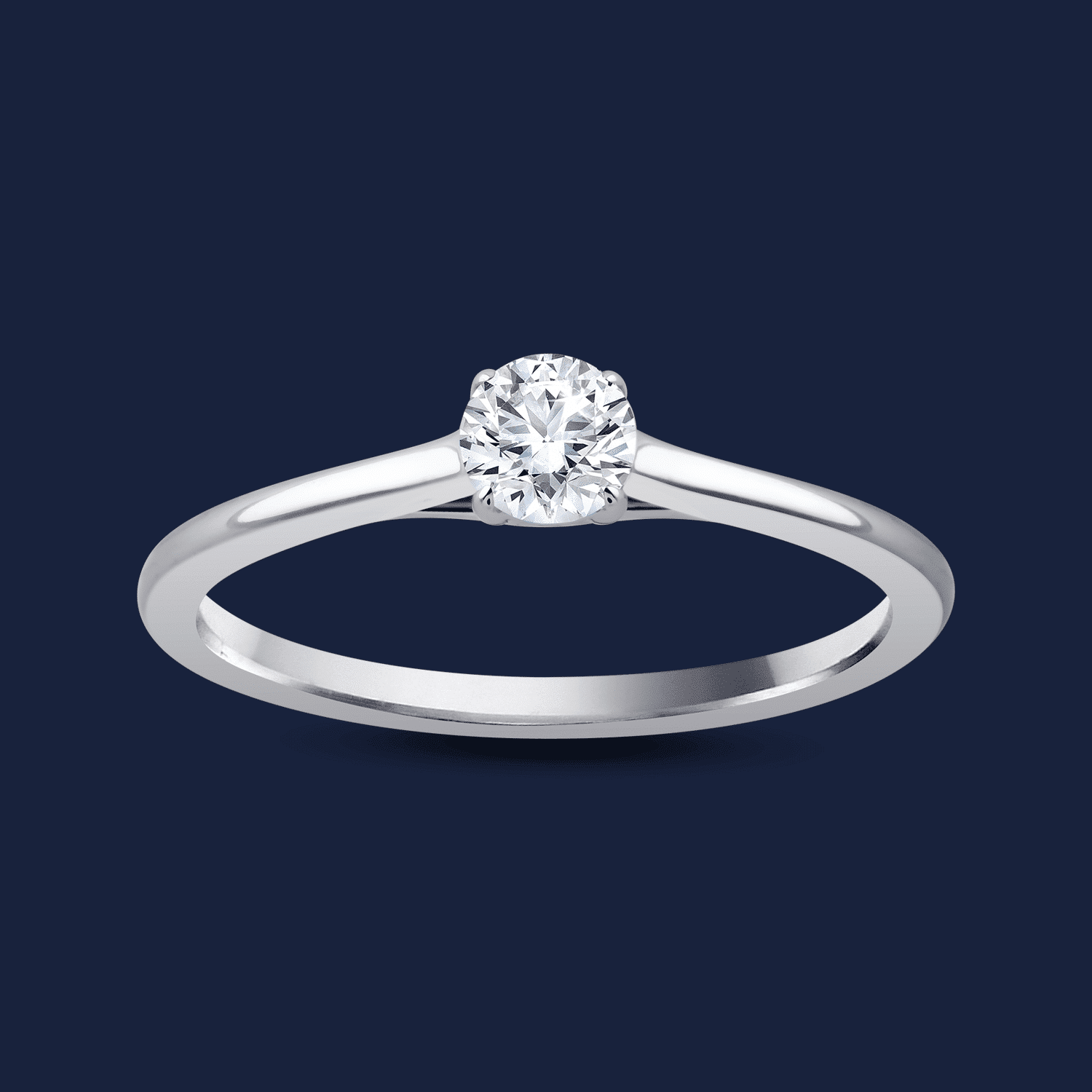 950 Platin Ring mit Lab-Diamant im Rund-Schliff