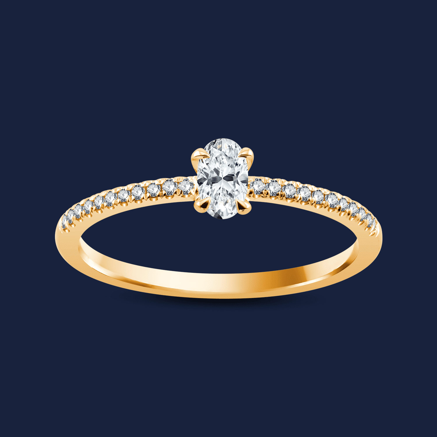 Micro Caress Oval Ring