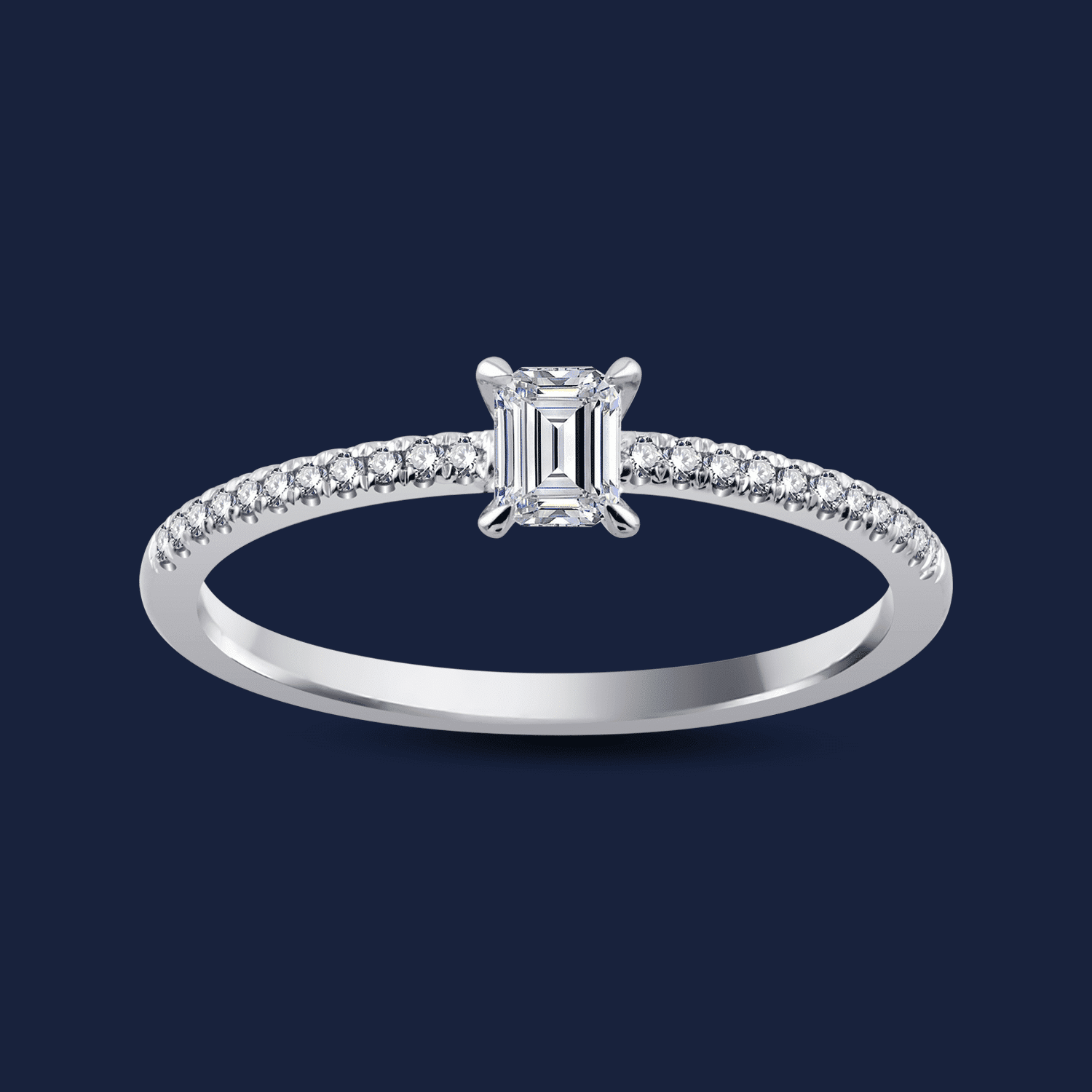 Micro Caress Emerald Ring
