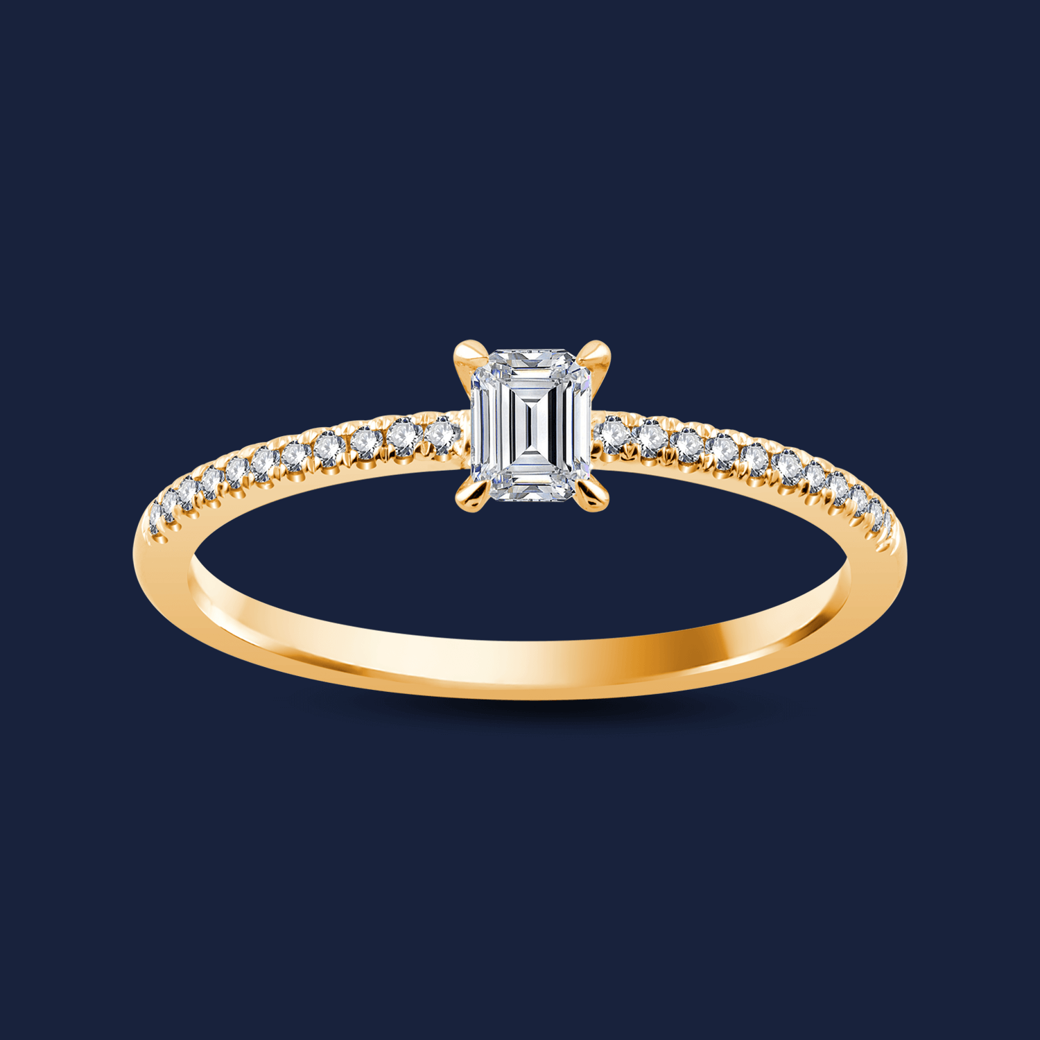 Micro Caress Emerald Ring