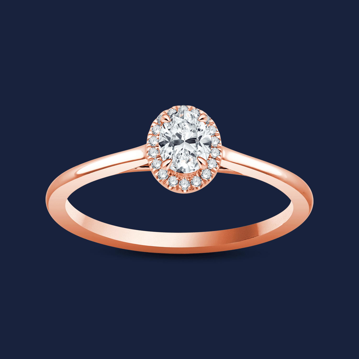 Cathedral Halo Oval Ring