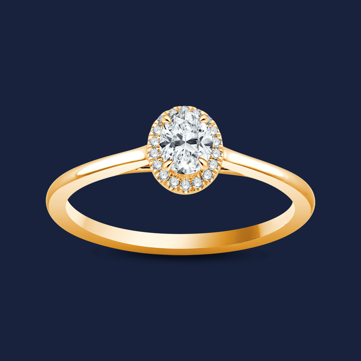 Cathedral Halo Oval Ring