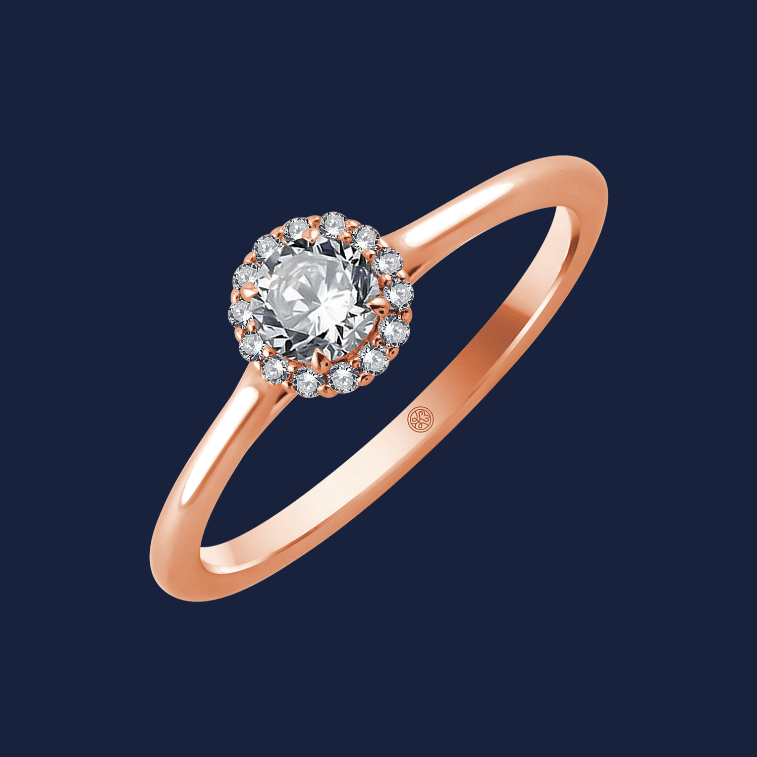 Bouquet Halo Round Cathedral Ring
