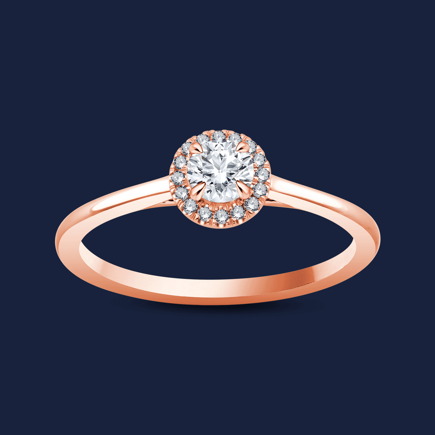 Cathedral Halo Round Ring