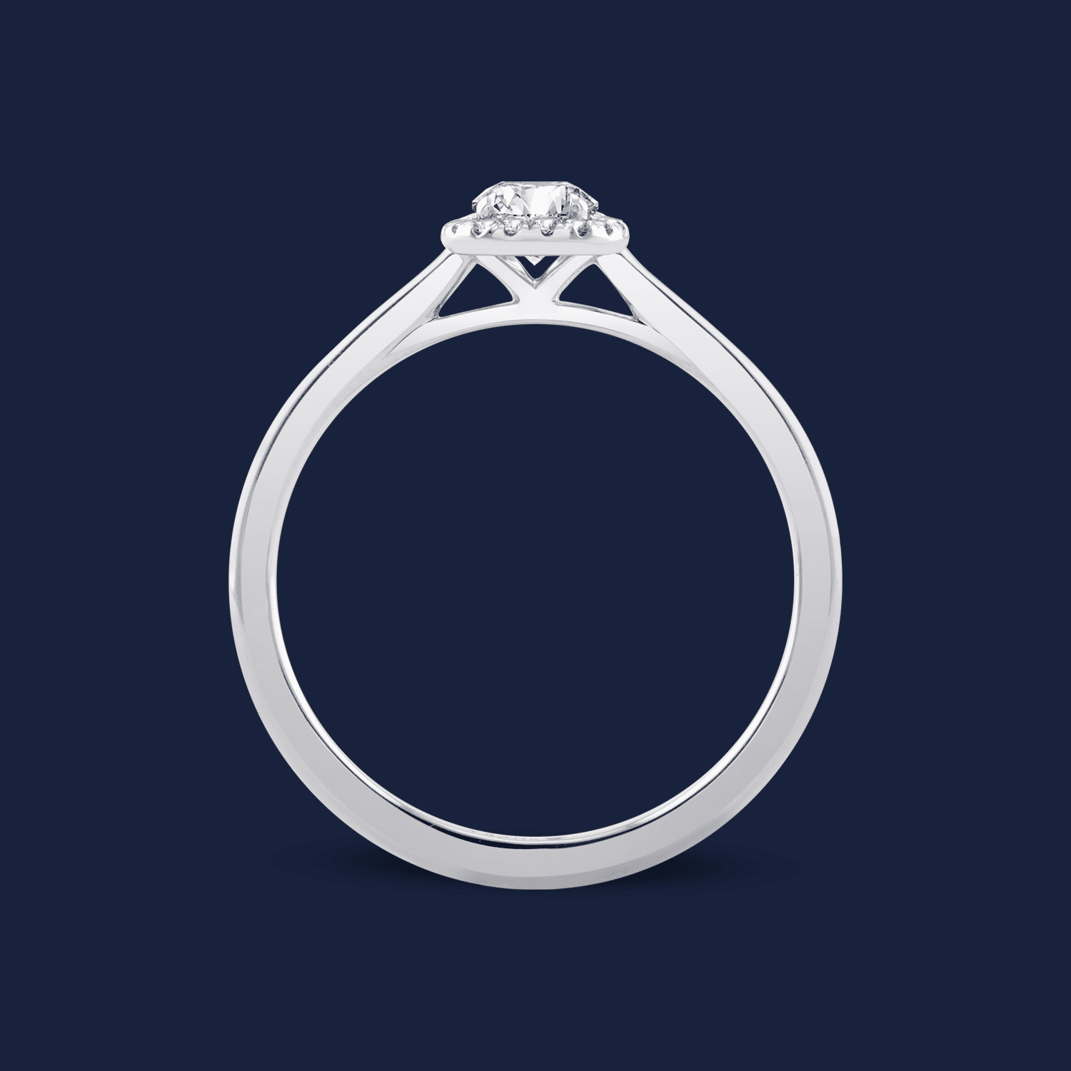 Cathedral Halo Round Ring