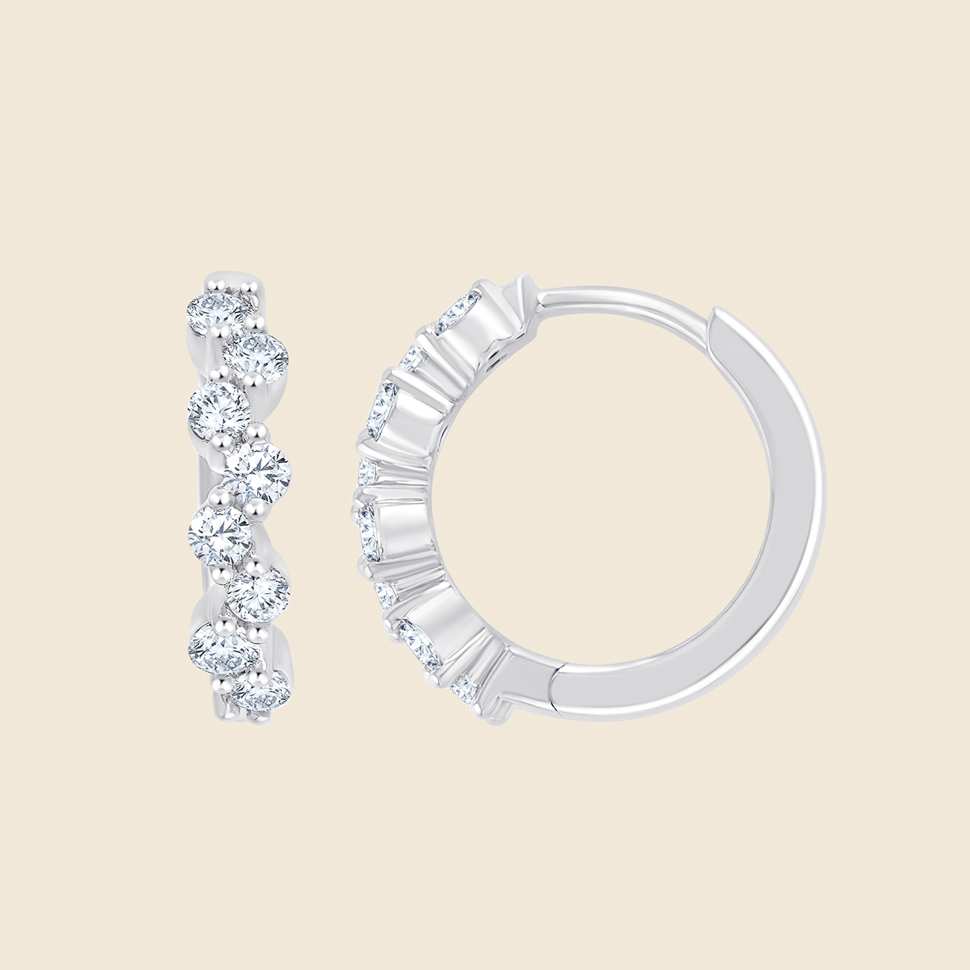 Stardust Kreolen mit kleineren Diamanten im Wüstenstaubdesign