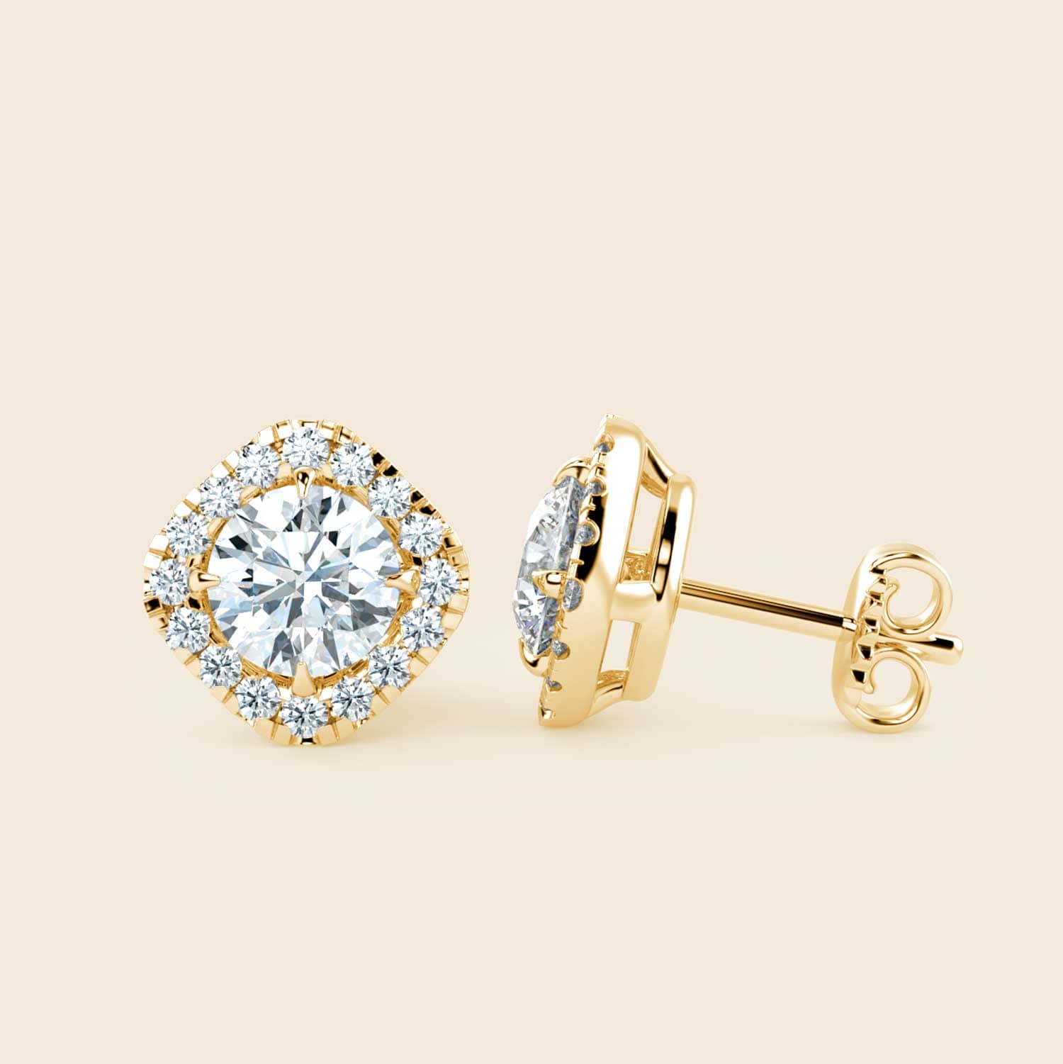 Hyacinth Cushion Halo Ohrringe Gelb