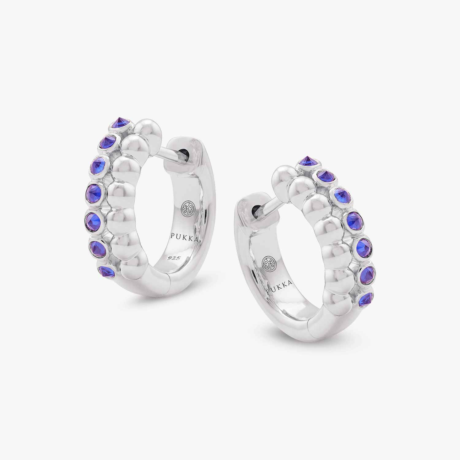 Jodhpur Sapphire Bead Hoops