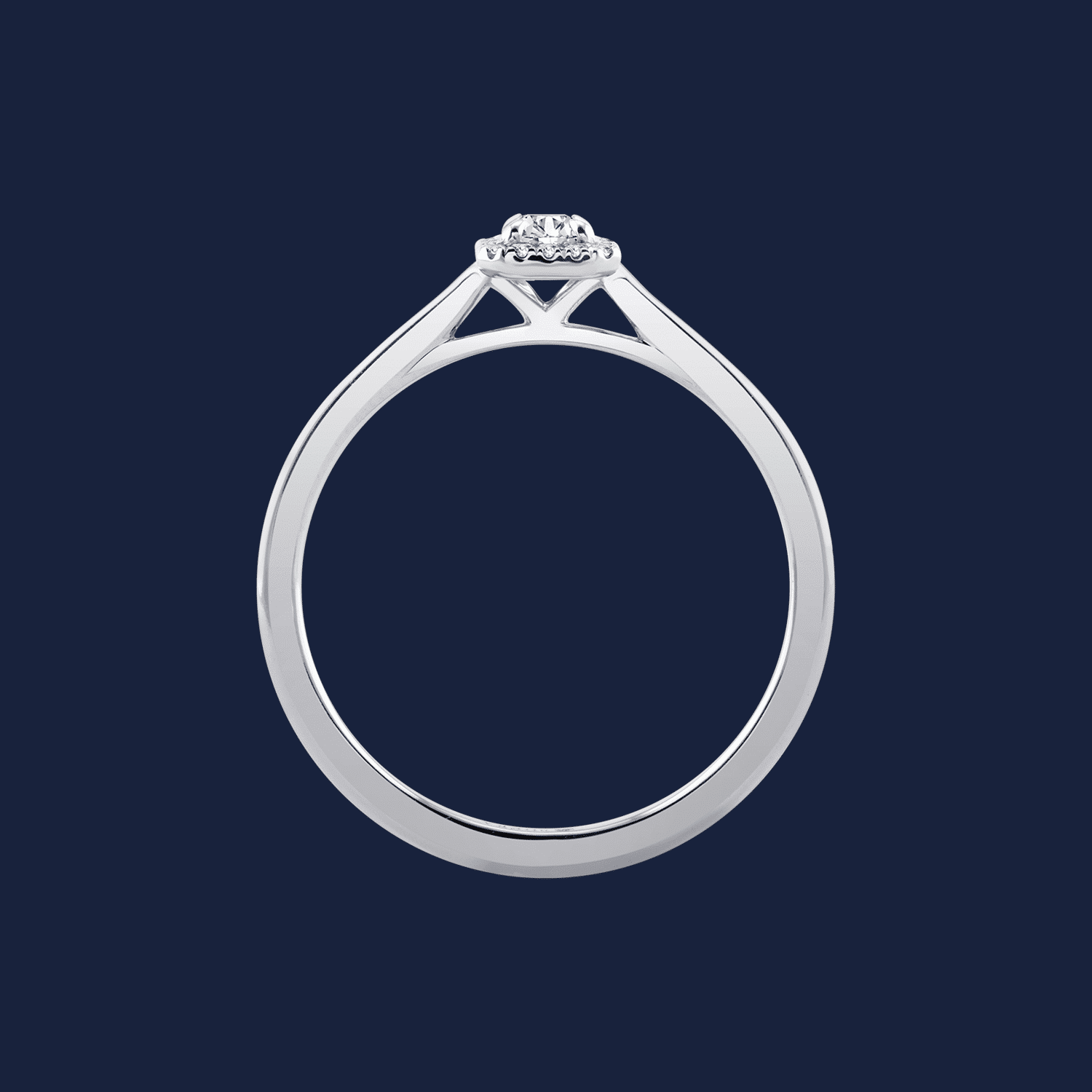 Cathedral Halo Emerald Ring
