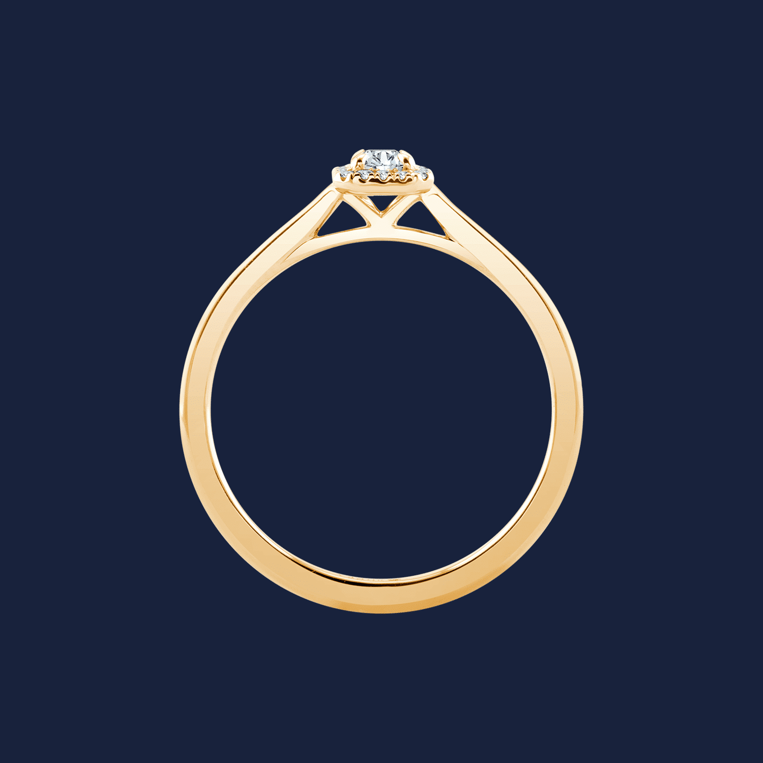 Cathedral Halo Emerald Ring
