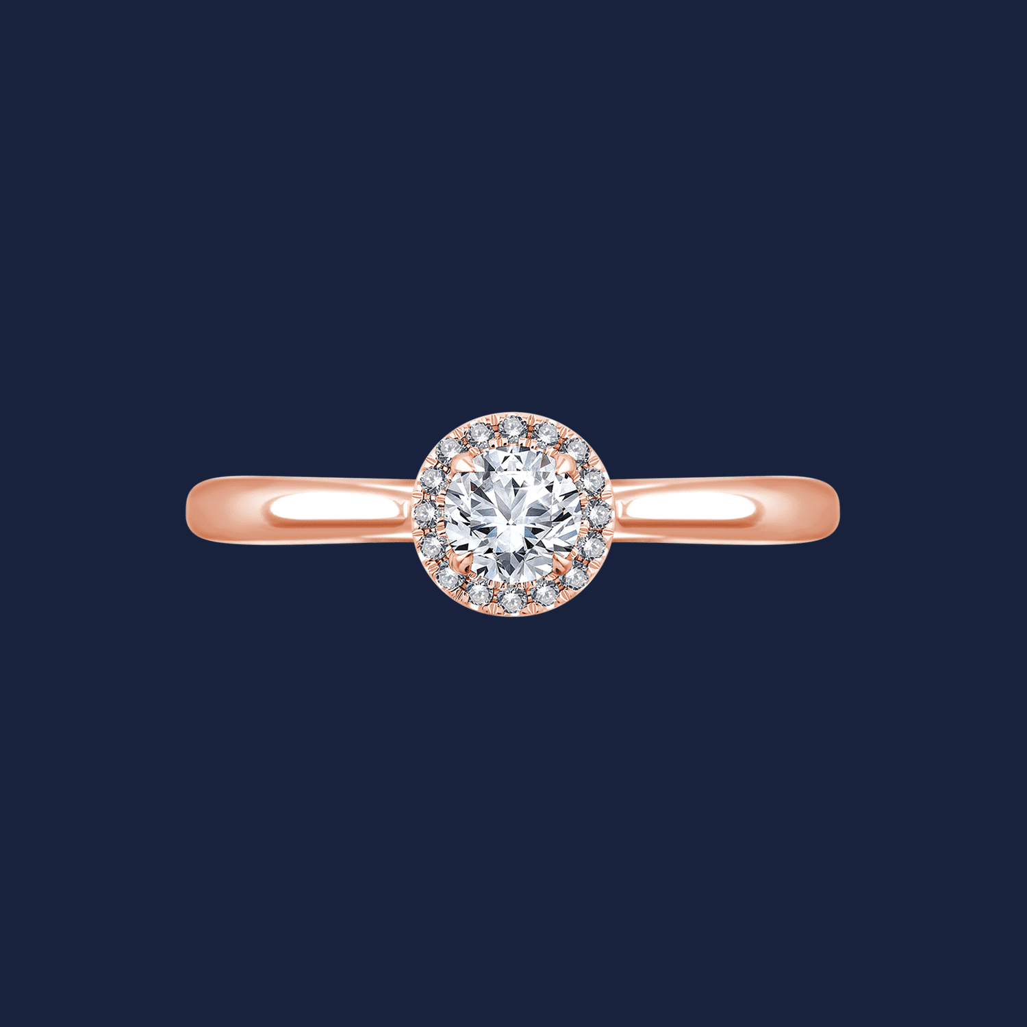 Cathedral Halo Pinched Round Ring