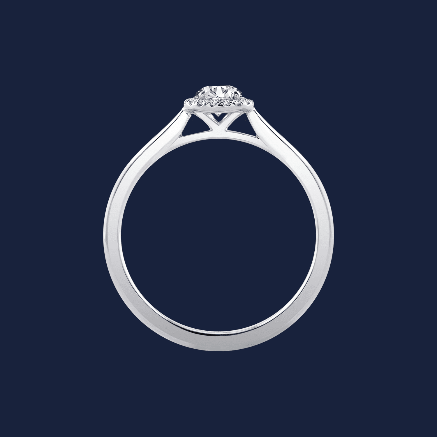 Cathedral Halo Pinched Round Ring