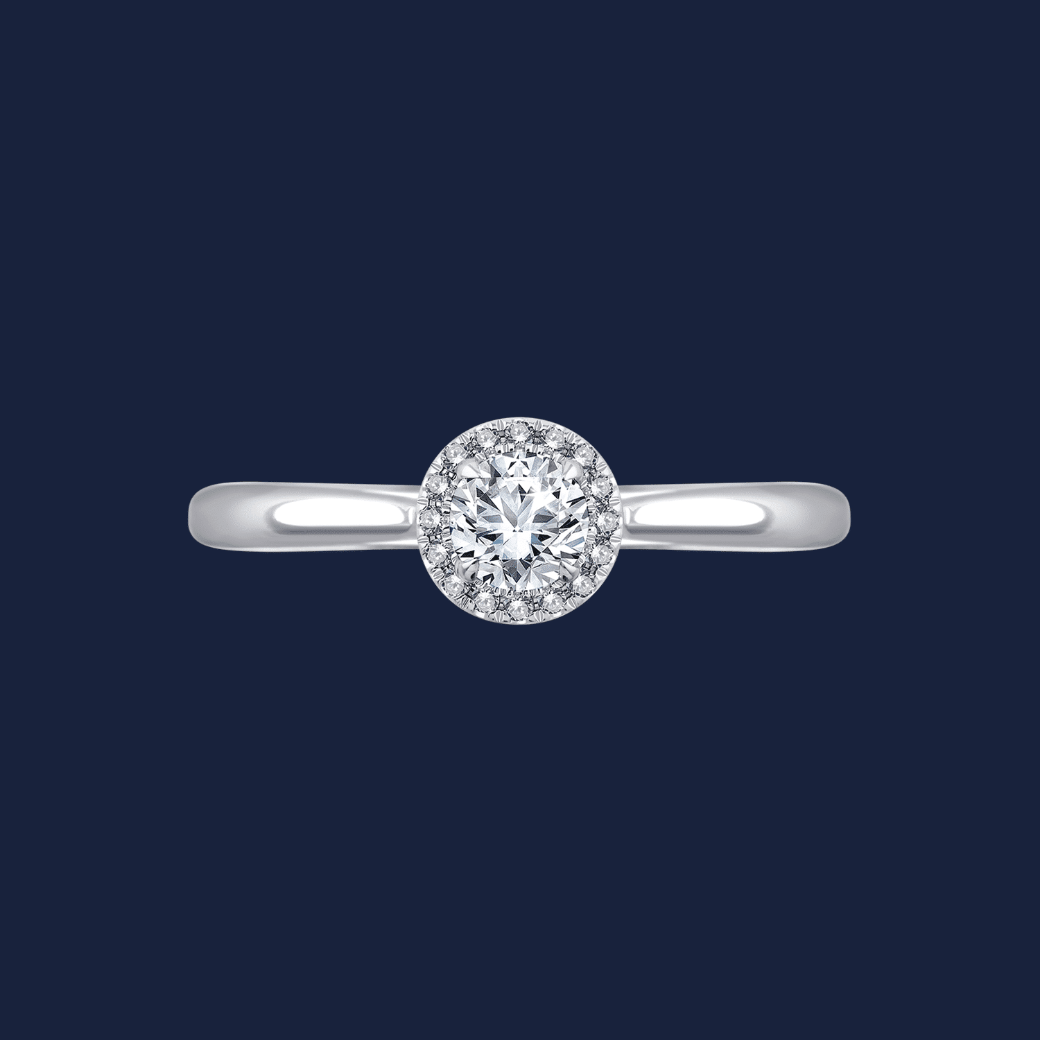 Cathedral Halo Pinched Round Ring