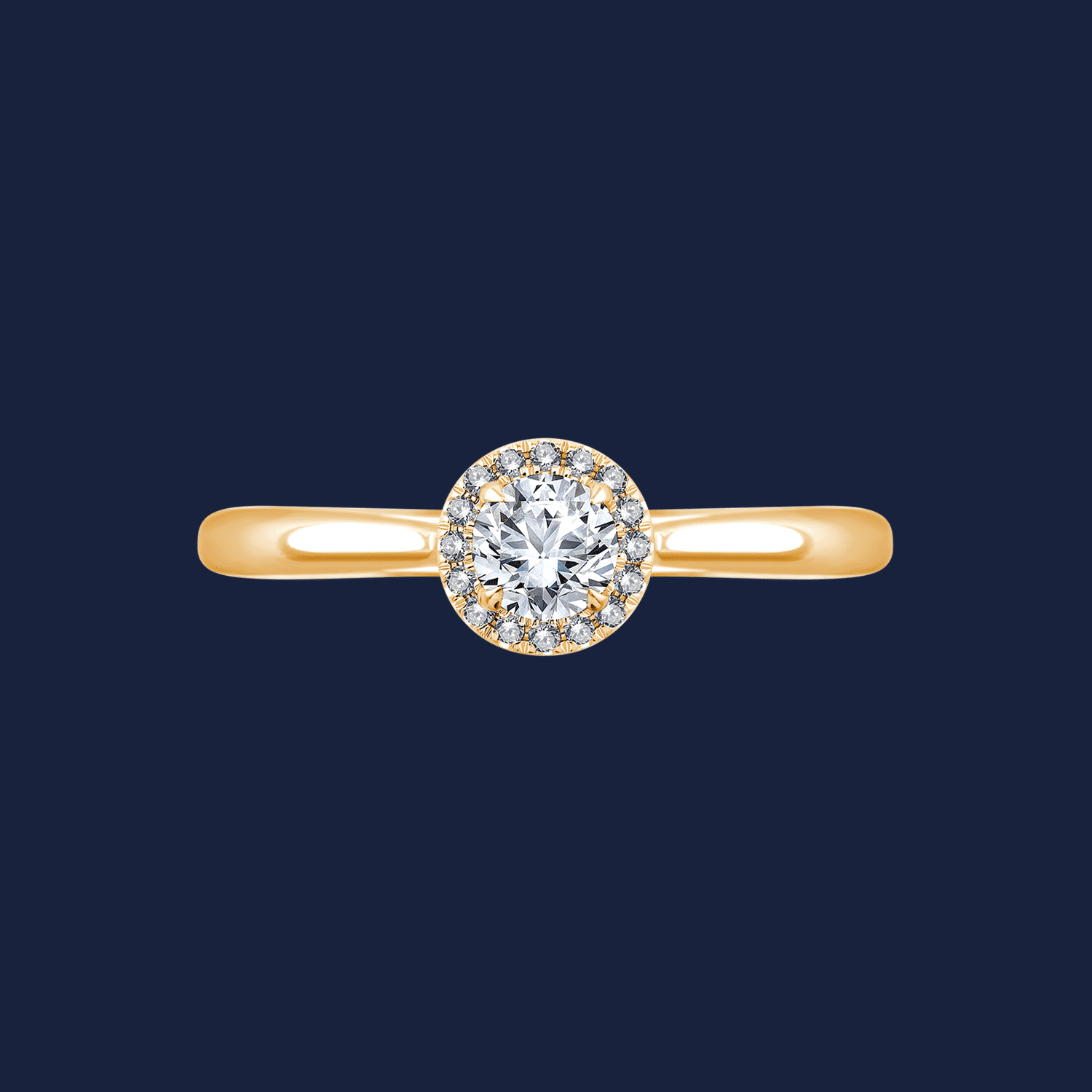 Cathedral Halo Pinched Round Ring