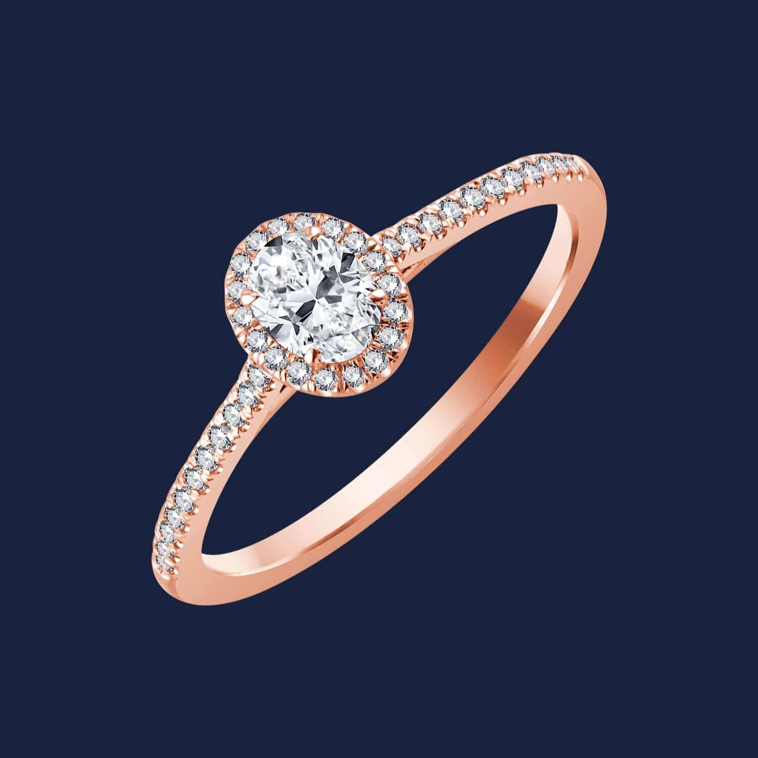 Micro Cathedral Halo Oval Ring