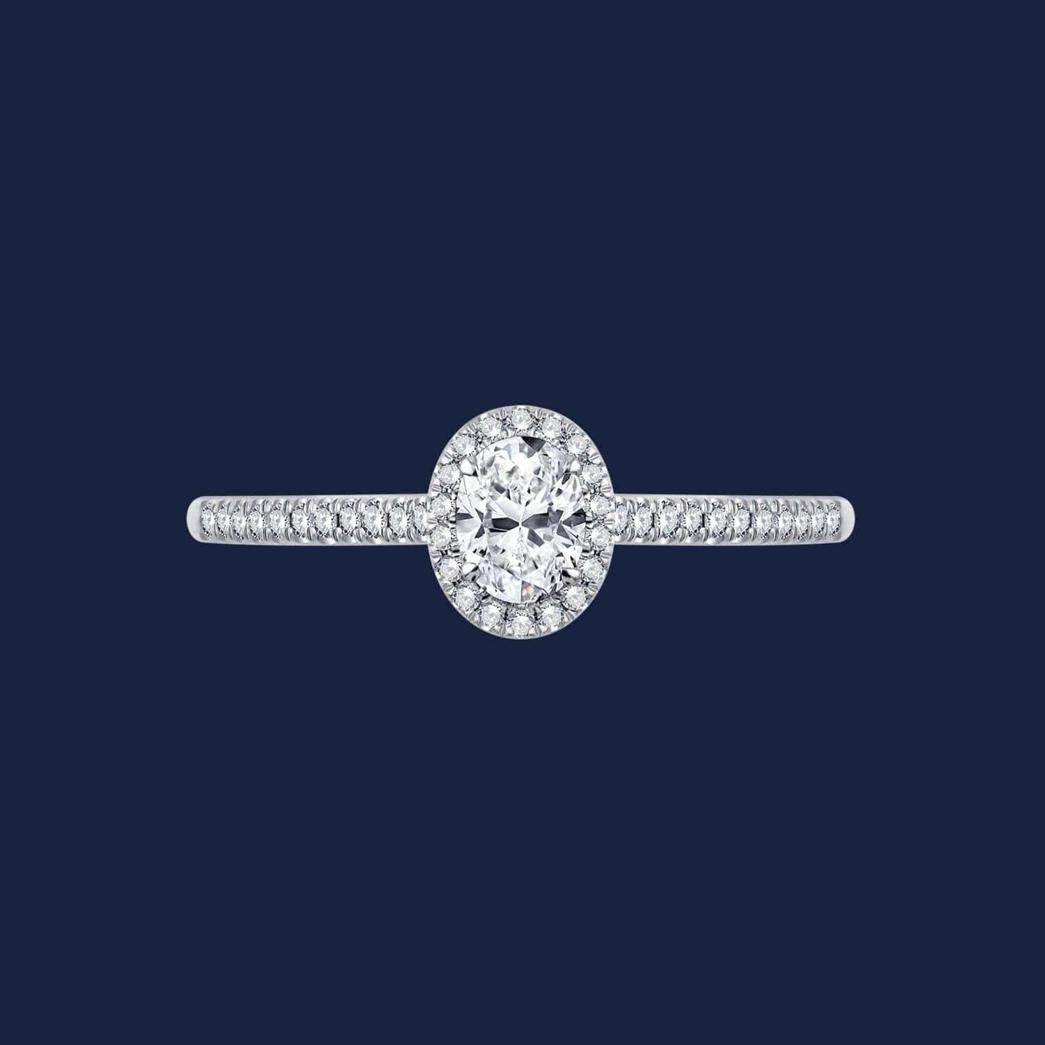 Micro Cathedral Halo Oval Ring