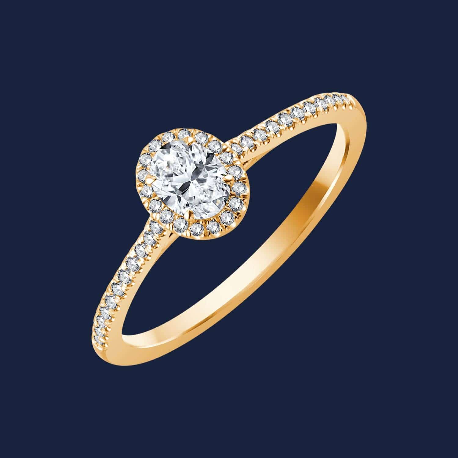 Micro Cathedral Halo Oval Ring