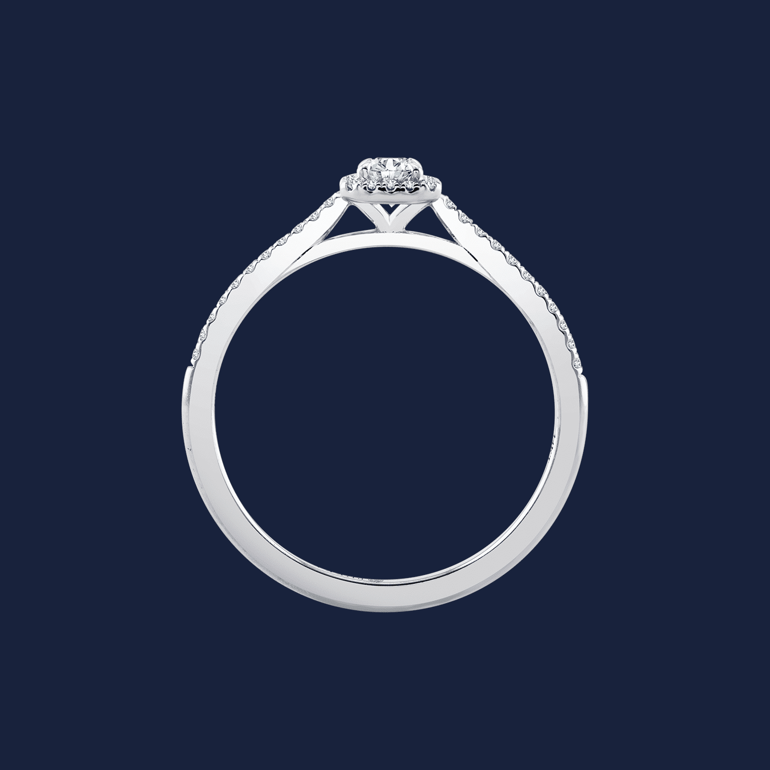 Micro Cathedral Halo Emerald Ring