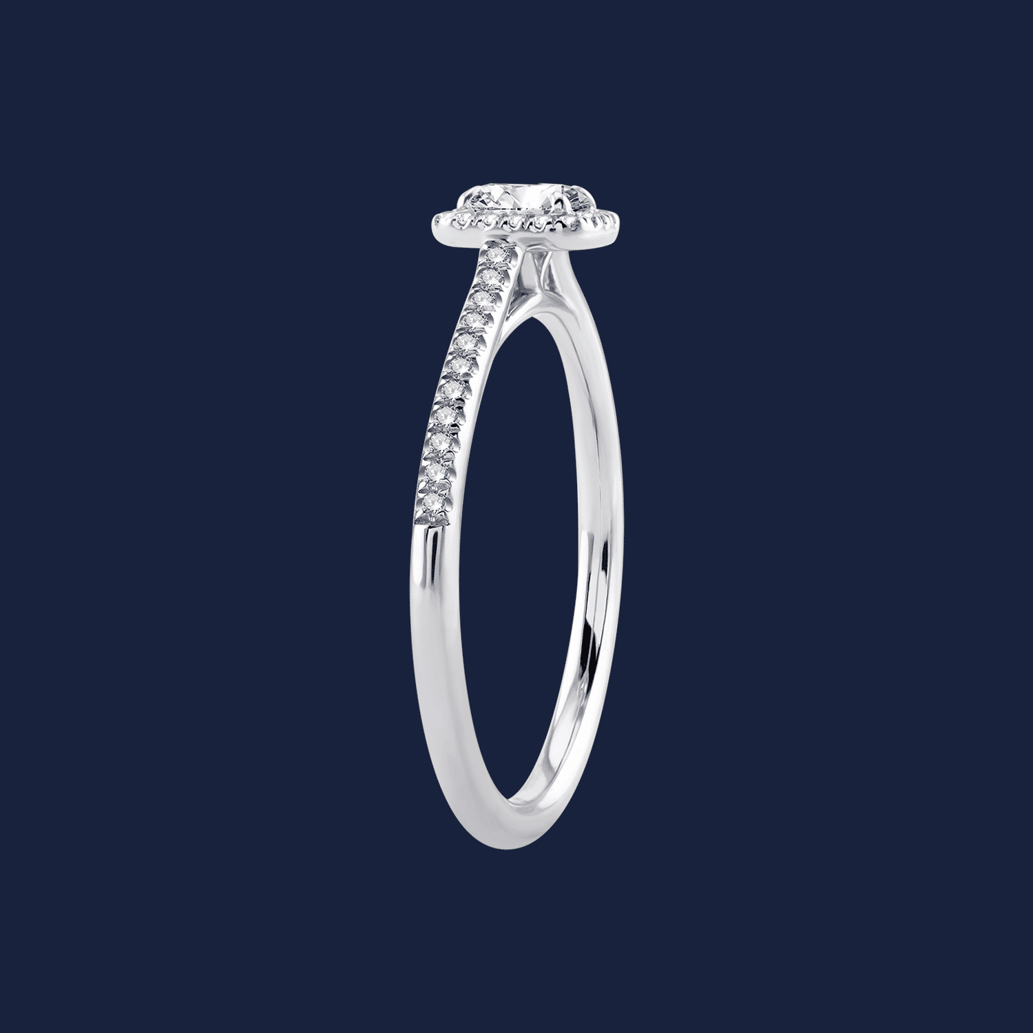 Micro Cathedral Halo Emerald Ring