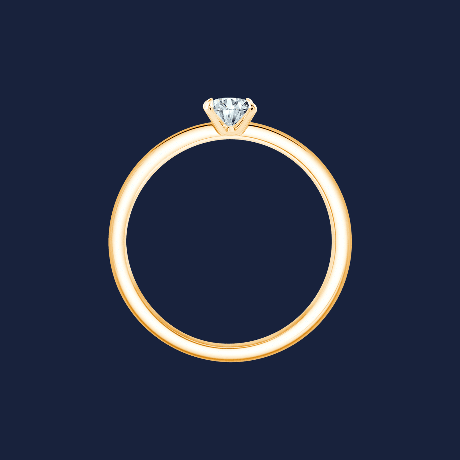 Ring in Gold mit natürlichem Diamant im Ovalschliff von vorne