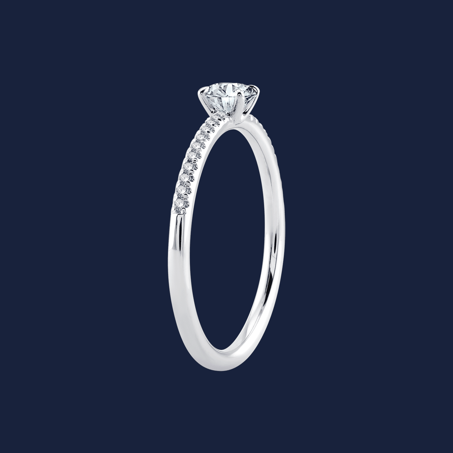 Draufsicht Micro Hava-Ring mit rundem Diamant