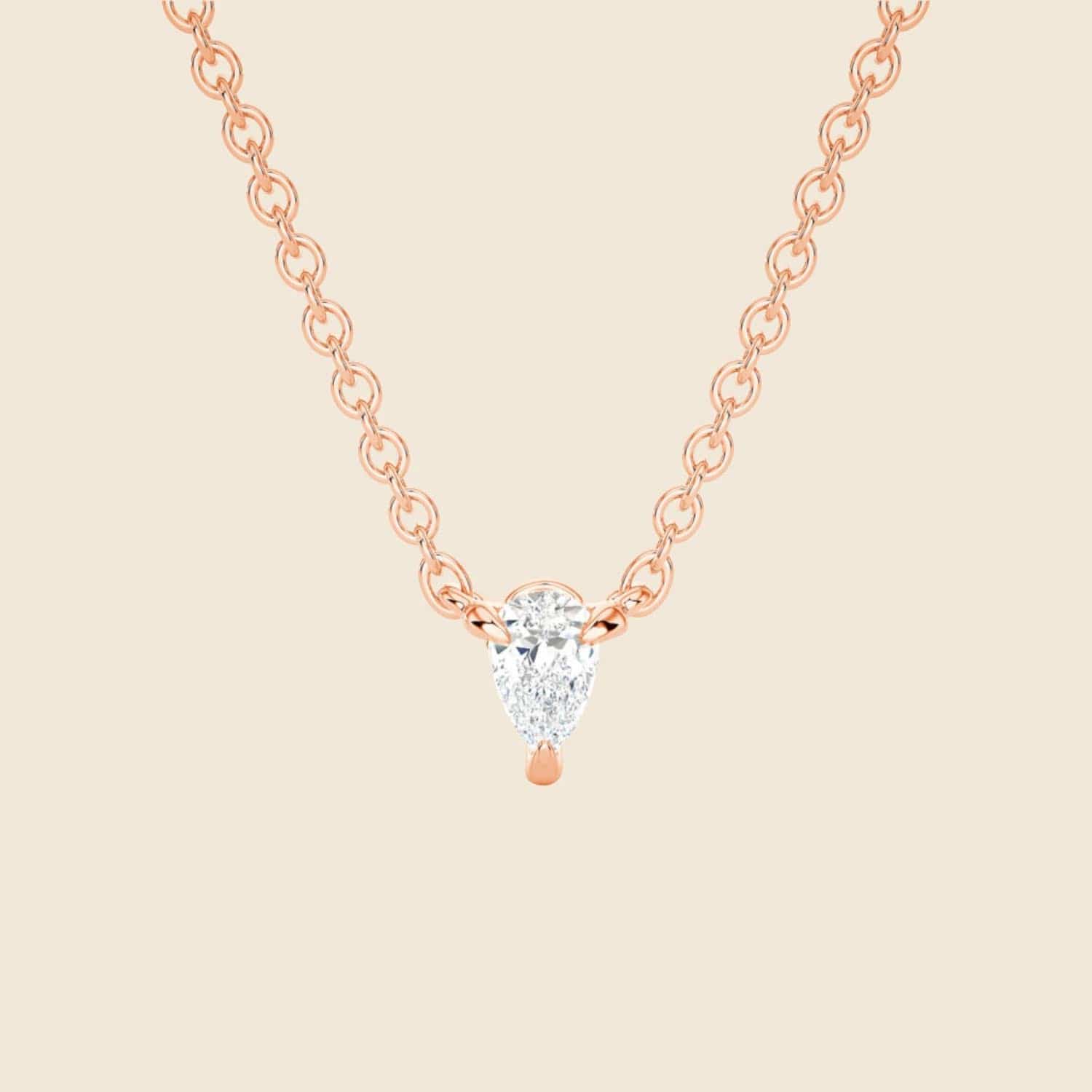 Lab-Grown Pearl Diamond Necklace Rosegold