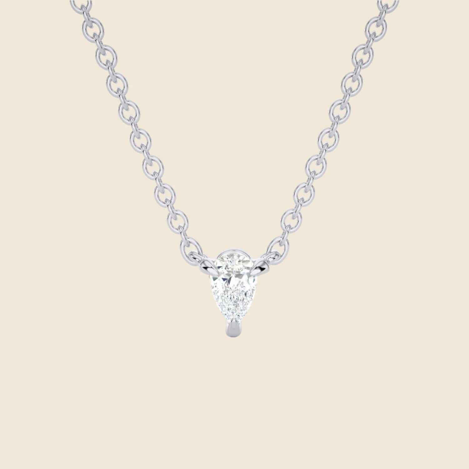 Lab-Grown Pearl Diamond Necklace White