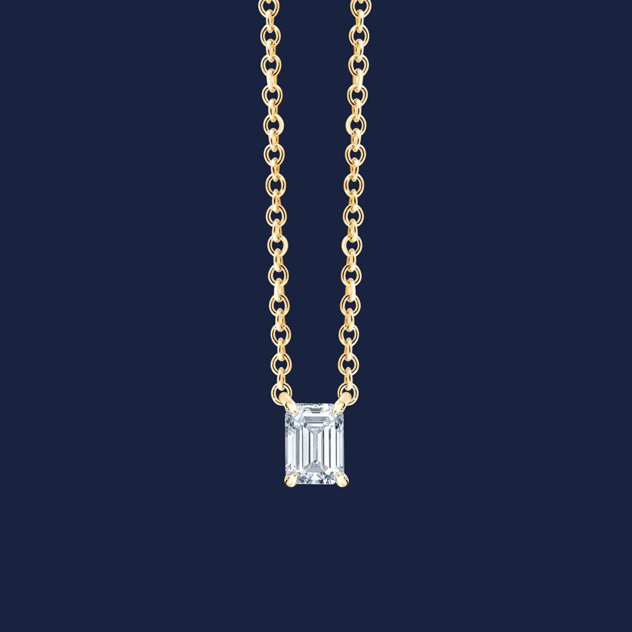 Emerald Diamant in 14k Goldkette