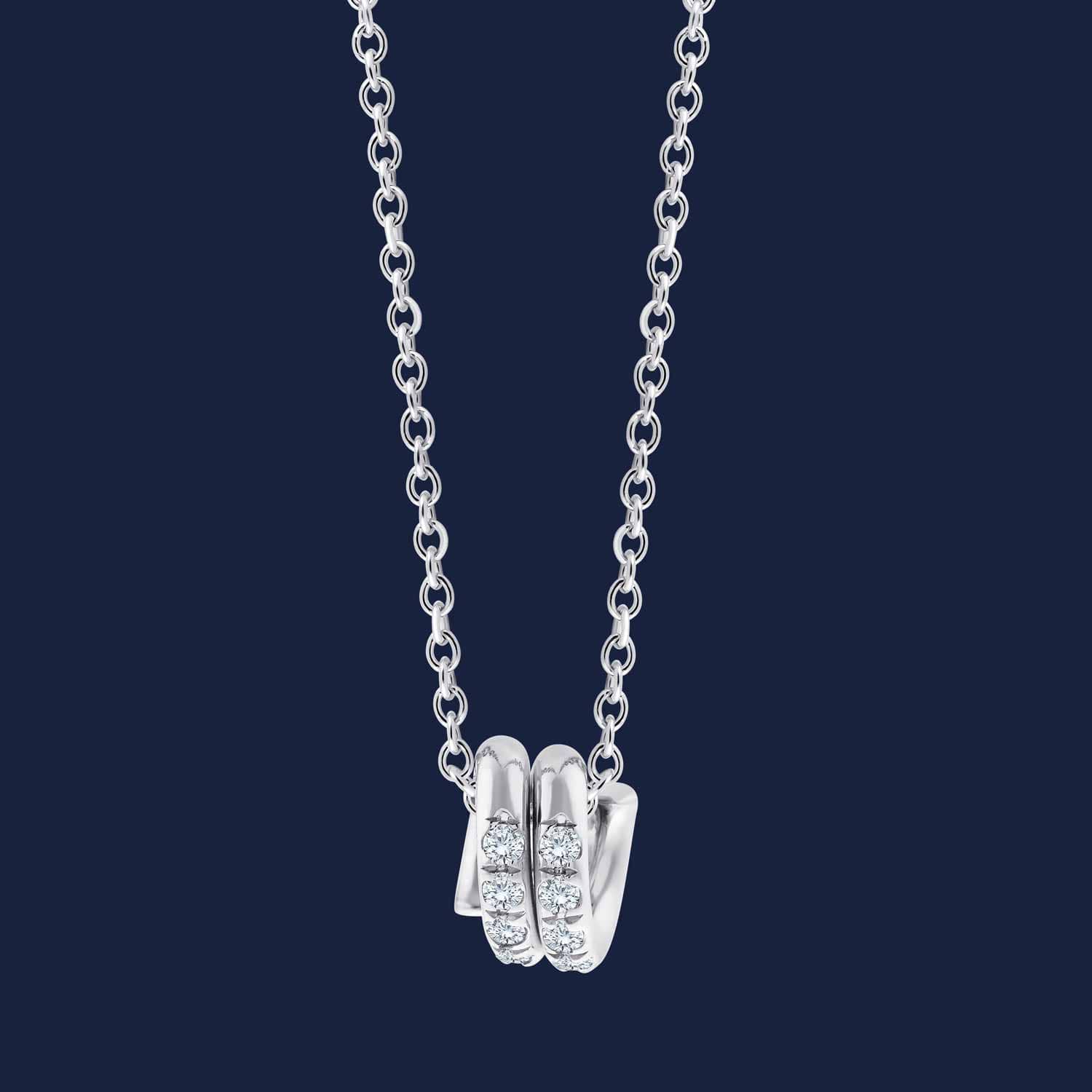 Helix Kette in Weißgold mit einem Diamant-Anhänger