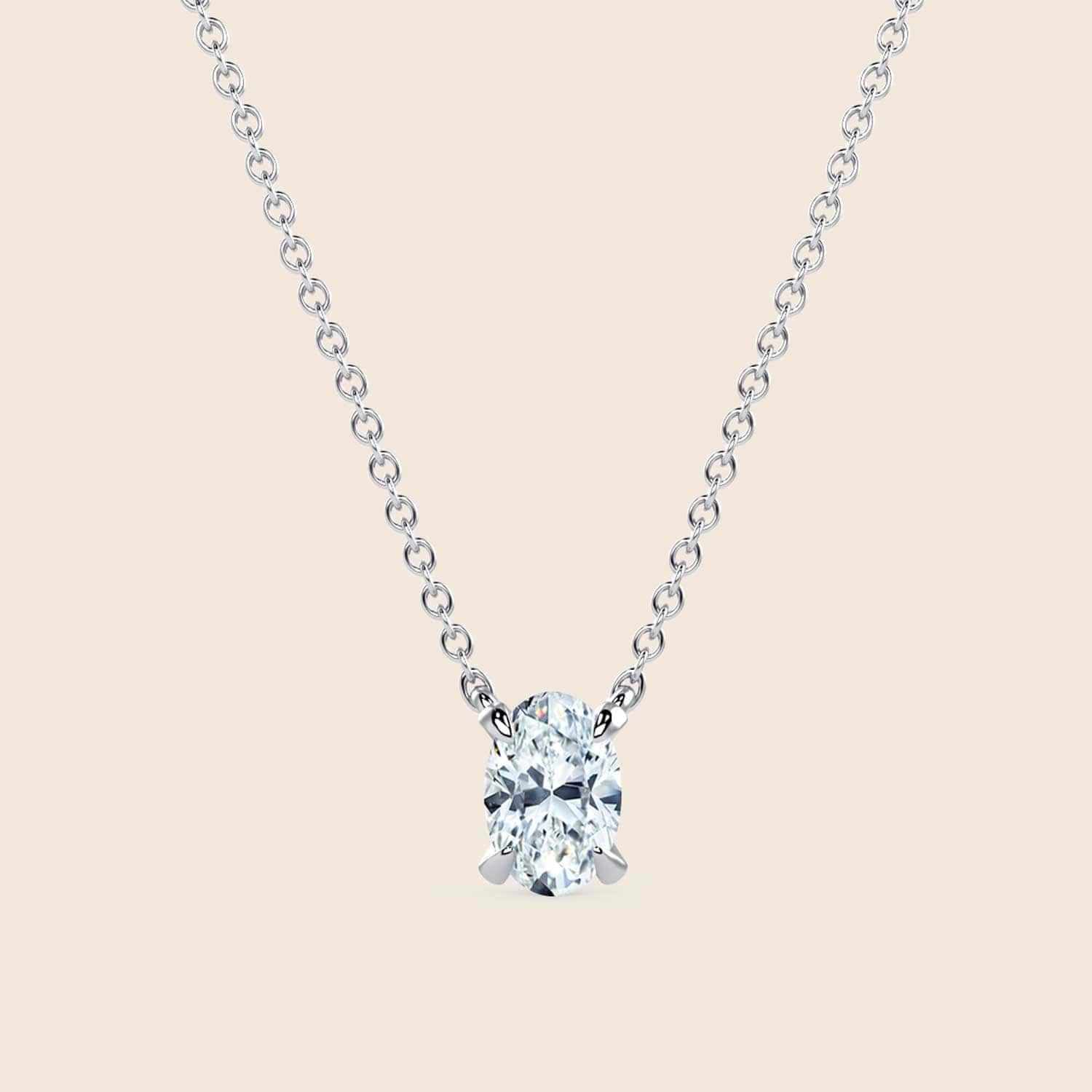 Oval Lily Kette Weiß
