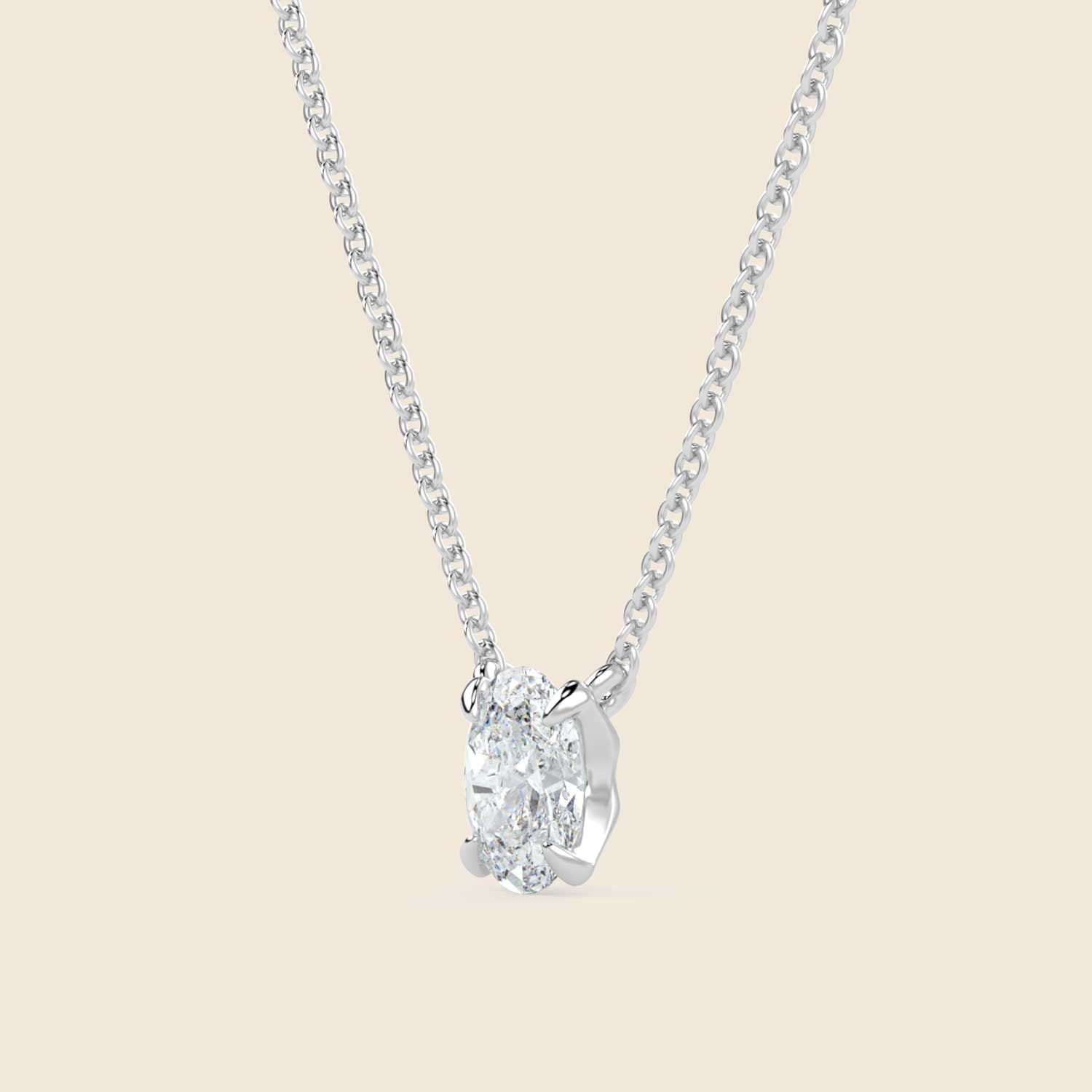 Oval Lily Kette Weiß