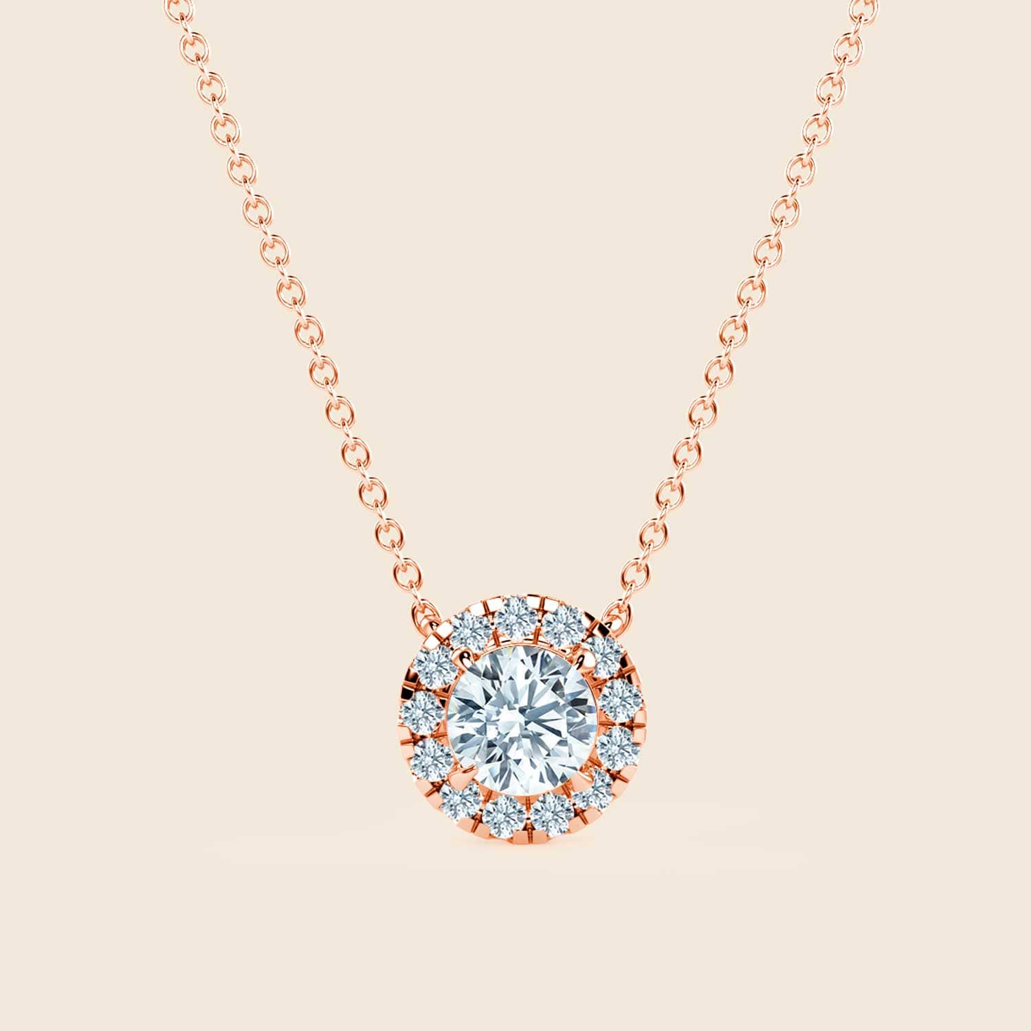 Round Hyacinth Halo Kette Rose