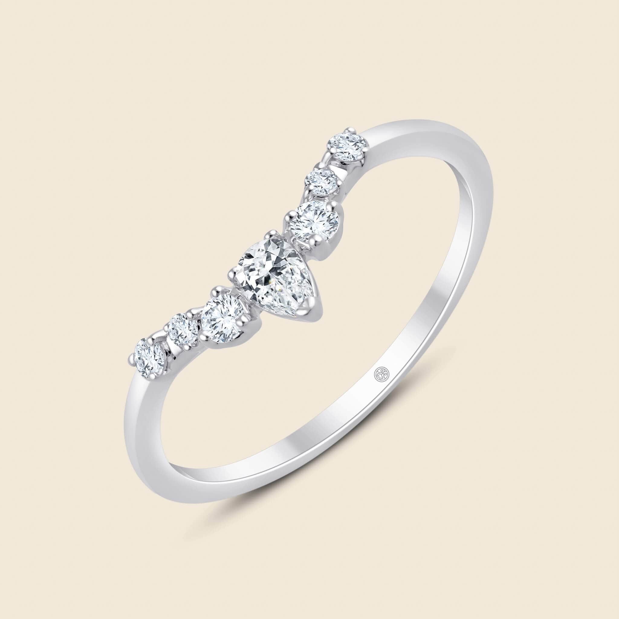 Toi et Moi Tiara Ring in 14k Weißgold