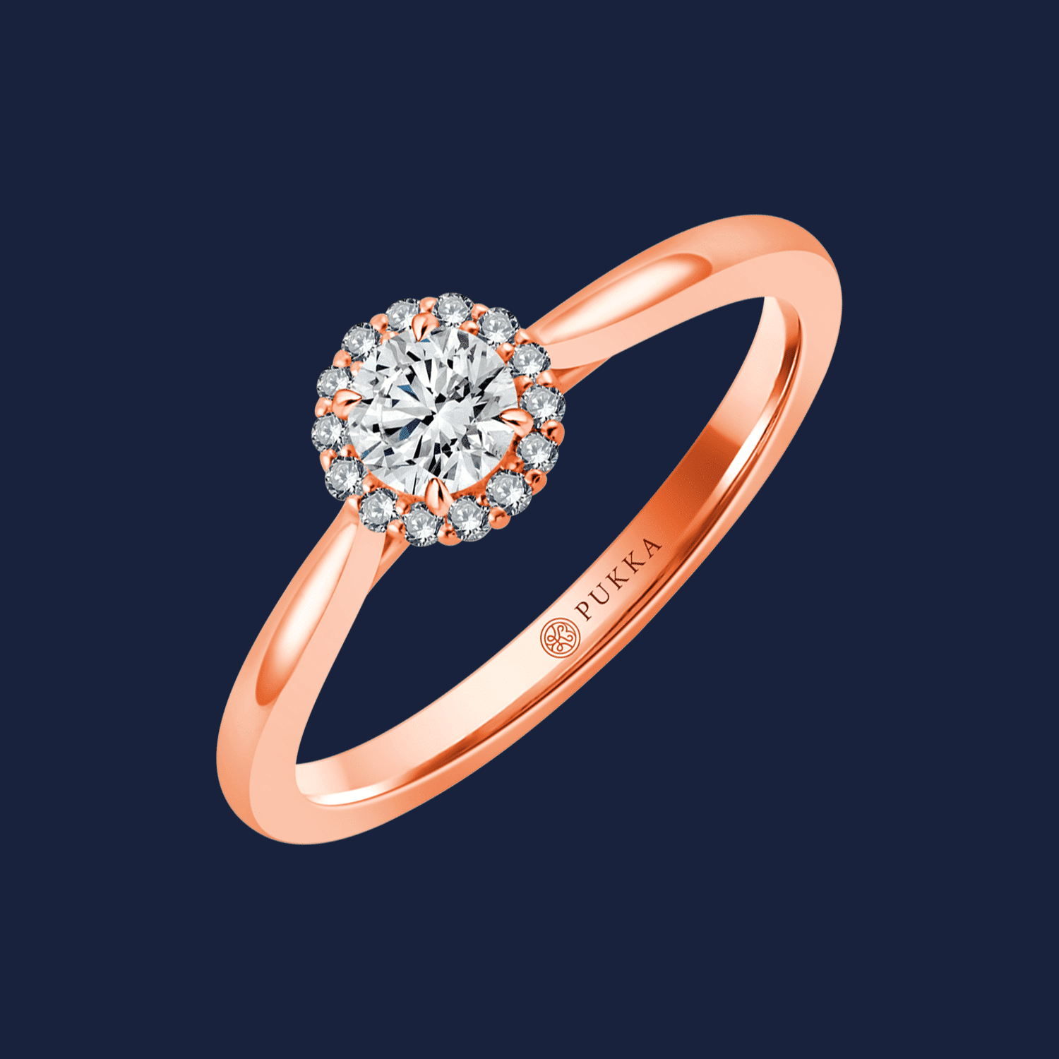 Bouquet Halo Round Pinched Cathedral Ring