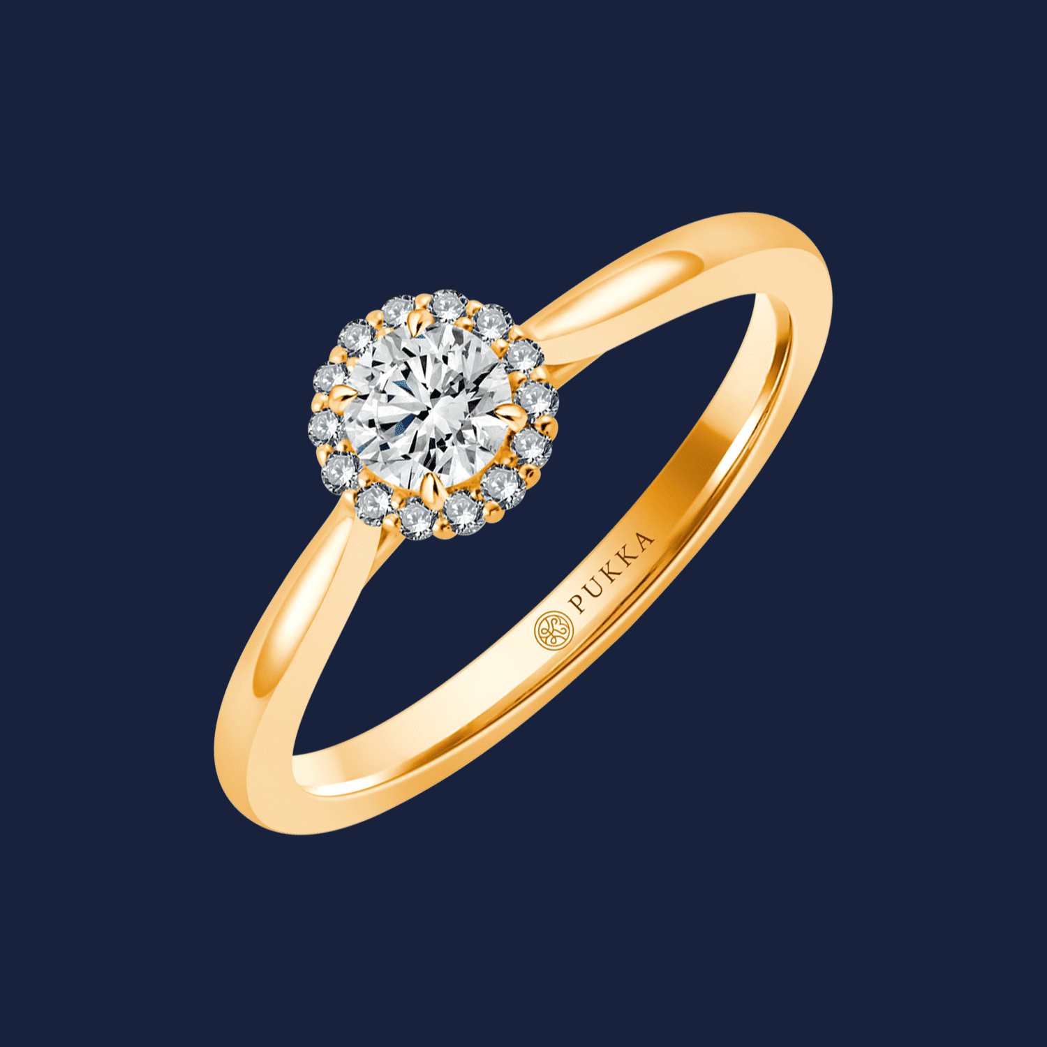 Bouquet Halo Round Pinched Cathedral Ring