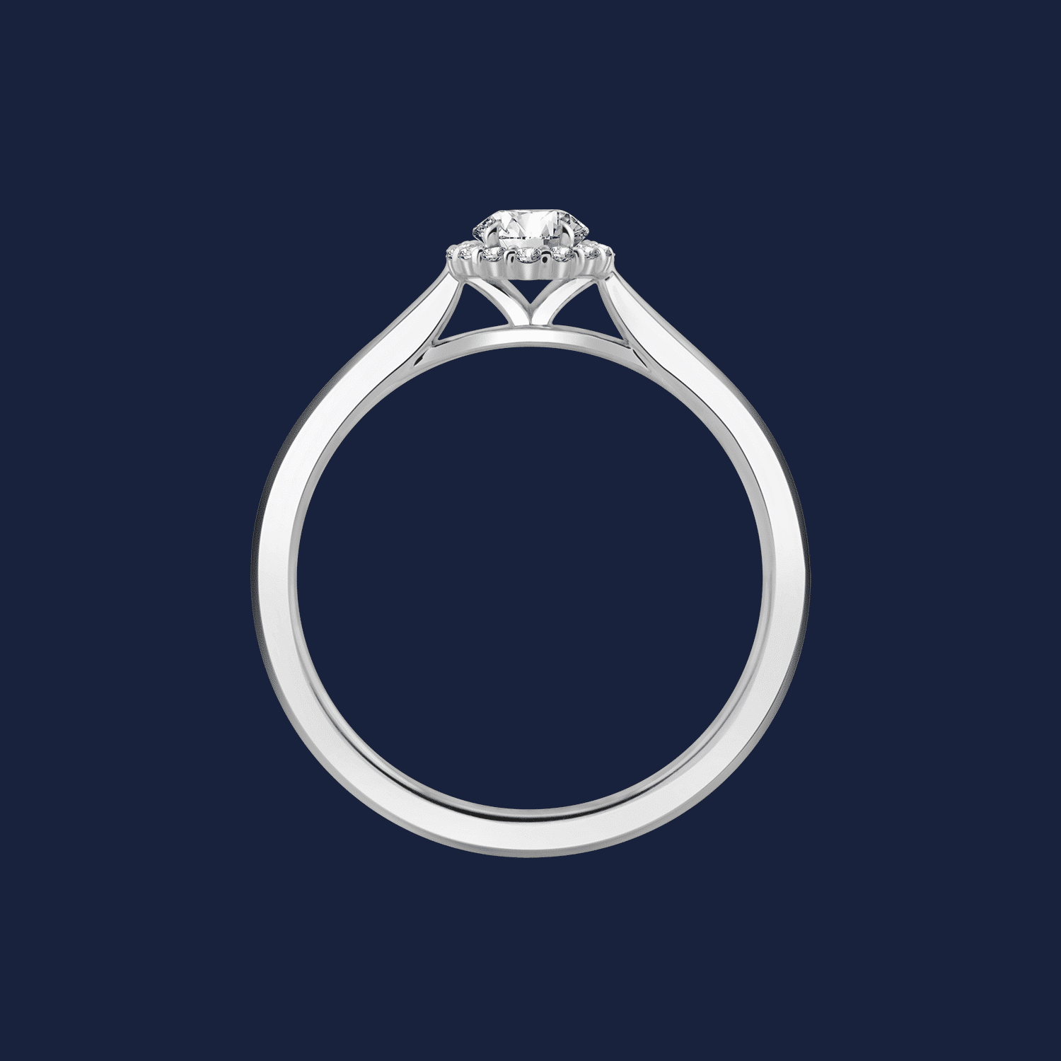 Bouquet Halo Round Pinched Cathedral Ring