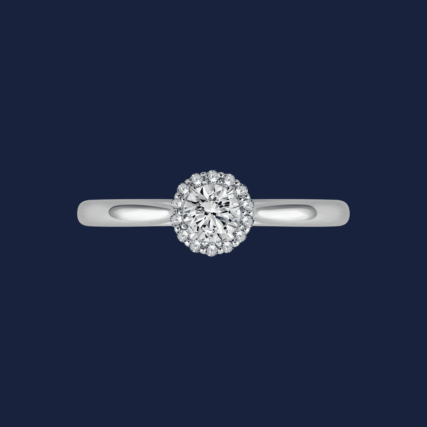 Bouquet Halo Round Pinched Cathedral Ring