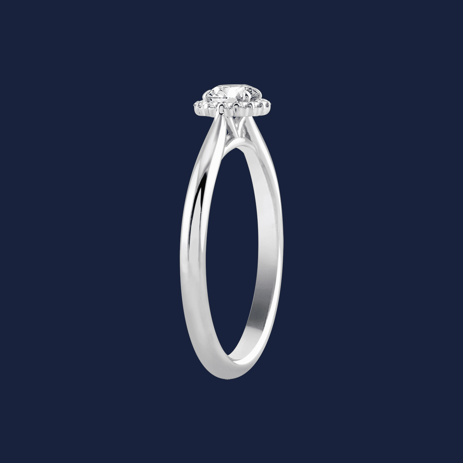 Bouquet Halo Round Pinched Cathedral Ring