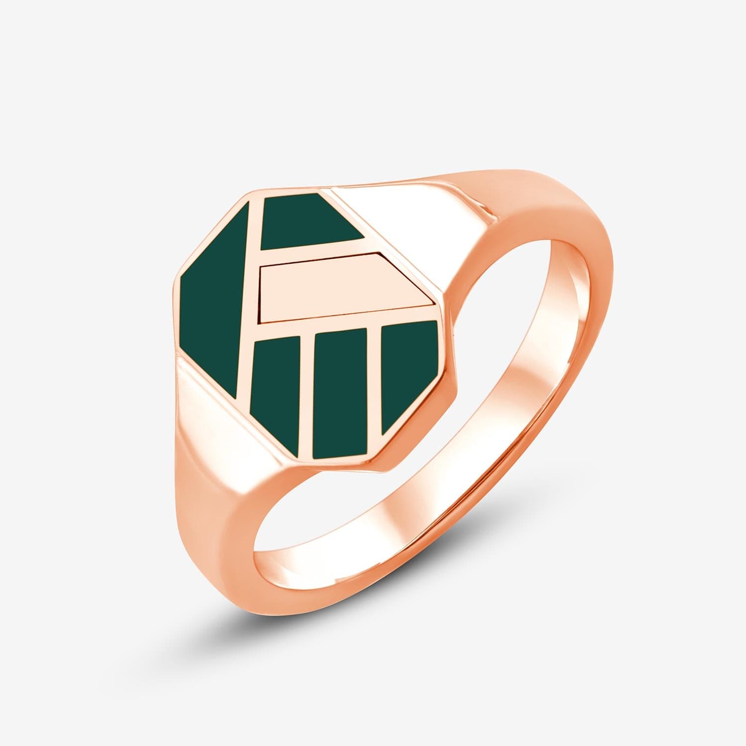 Bauhaus Jagged Signet Ring Rose