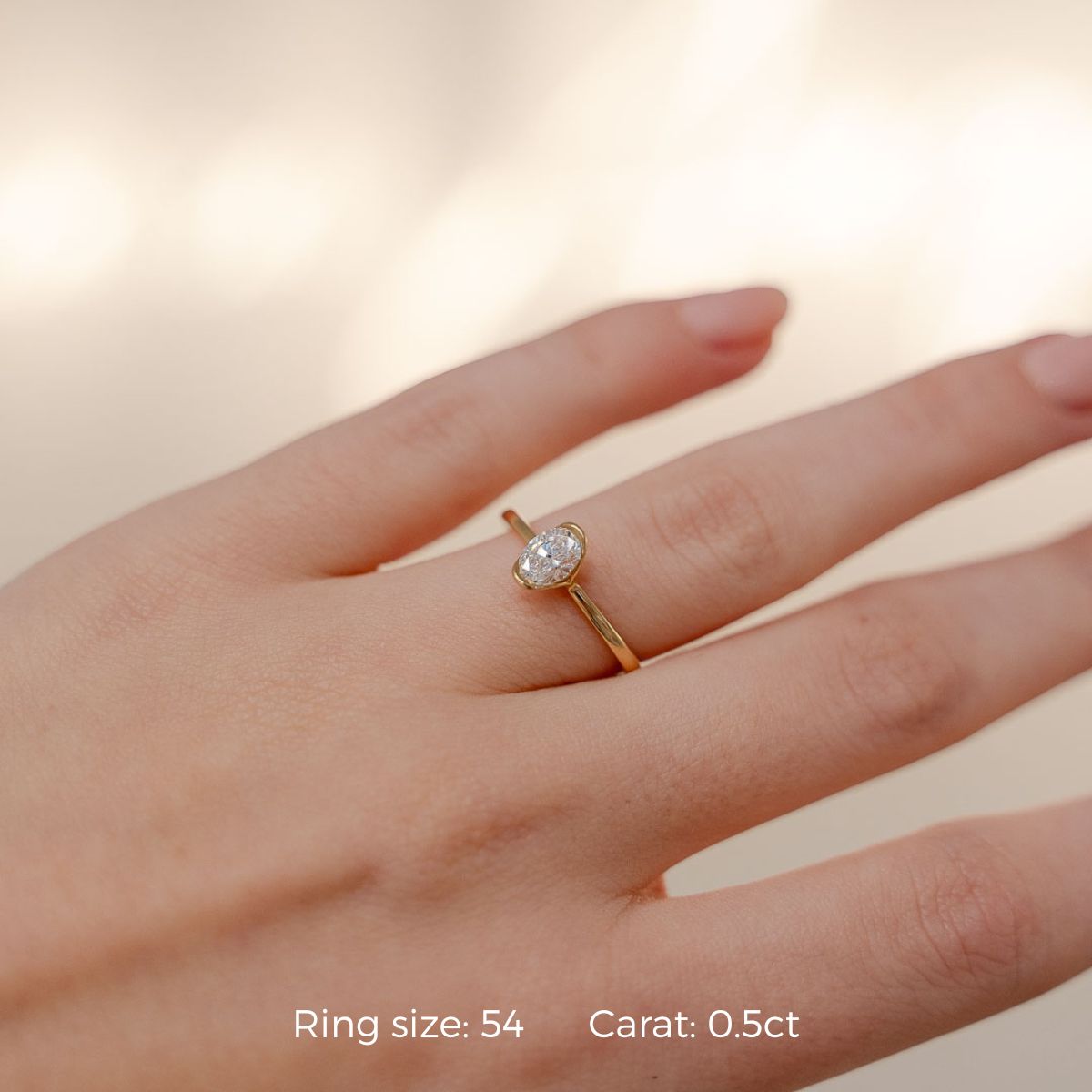 Oval Half Iris Ring