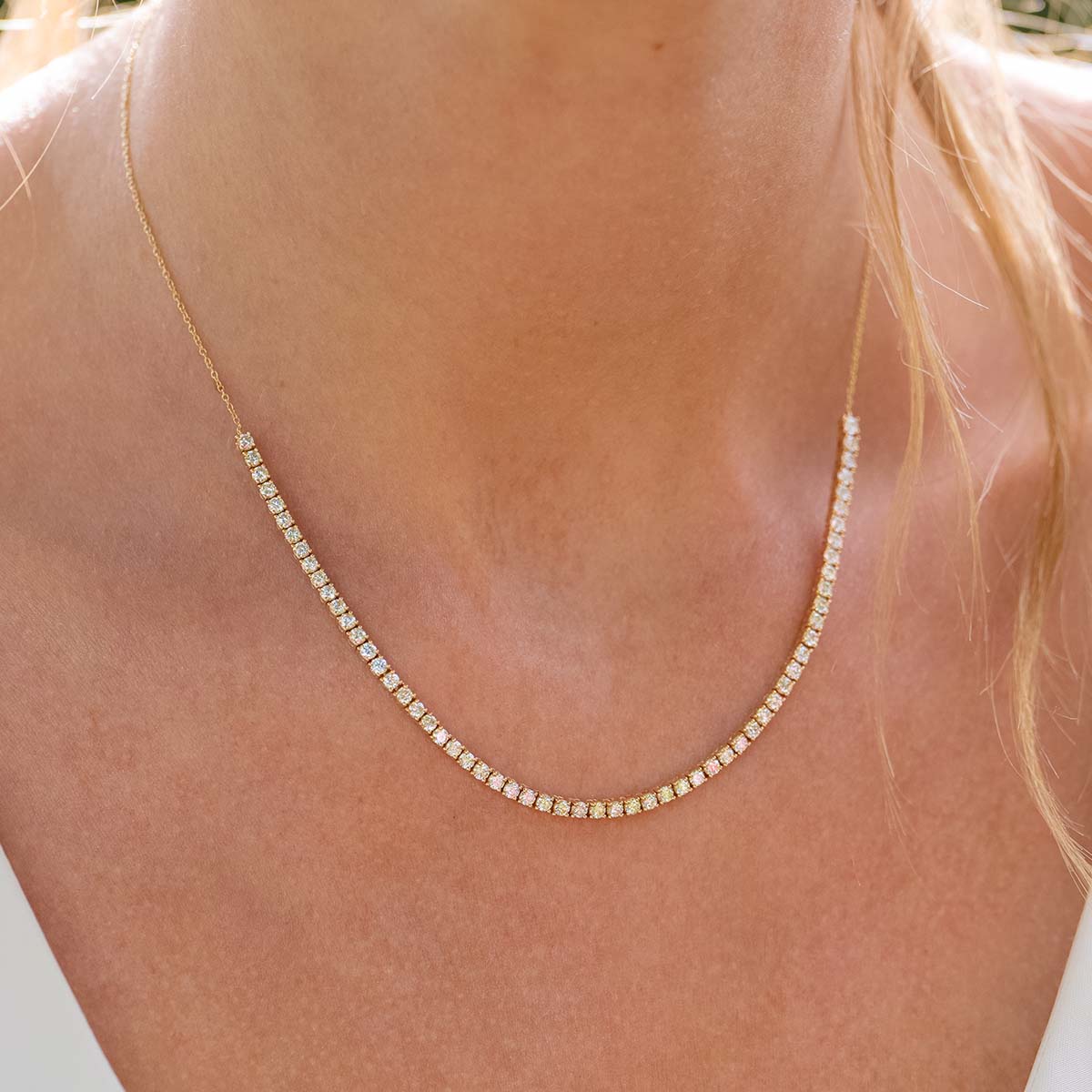 14k Gelbgold Kette mit Lab Diamanten