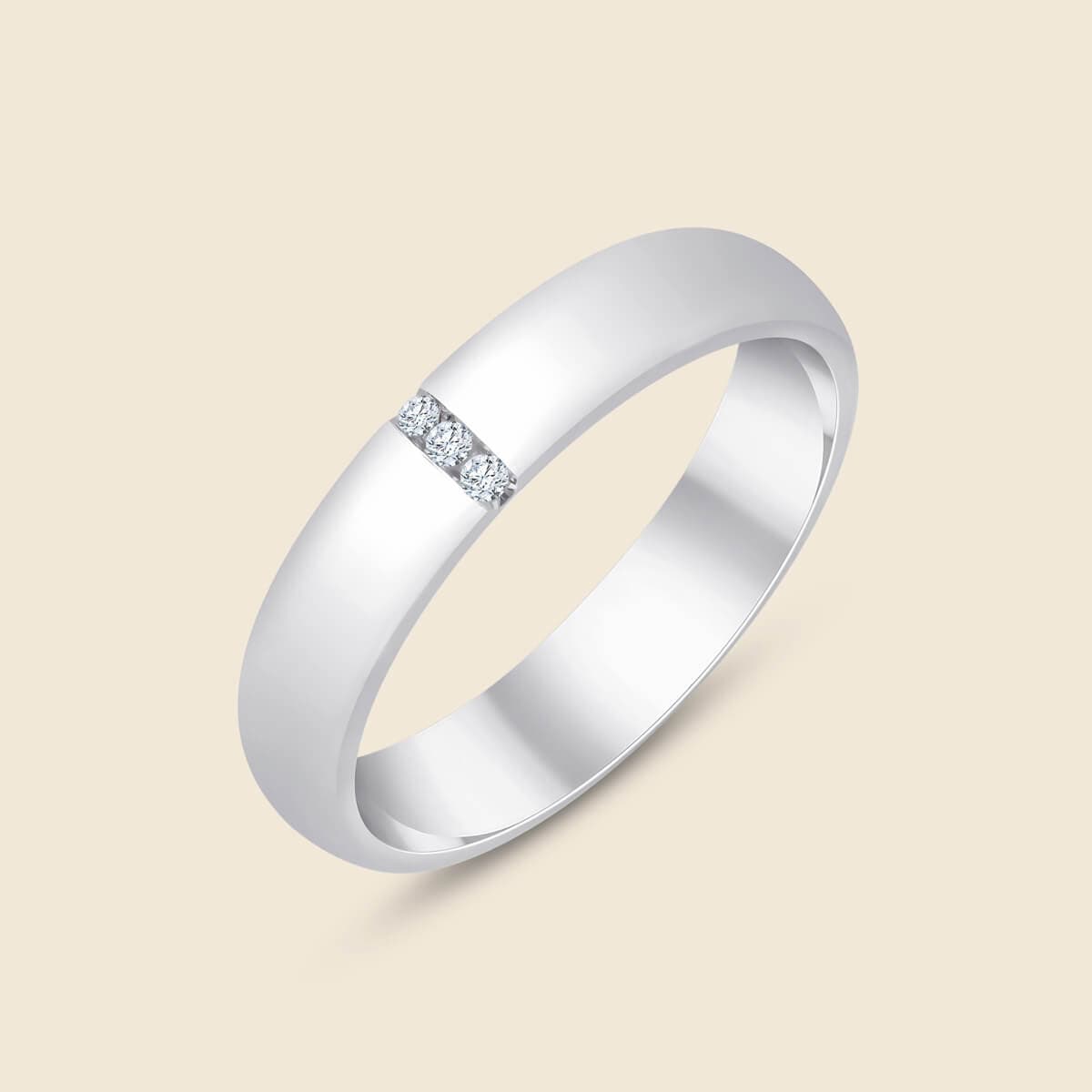 Besonders eleganter Ehering in Weiß mit Labor Diamanten