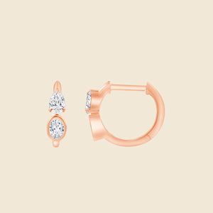 Kreolen mit Diamanten in Krappen- und Kesselfassung in Rosé