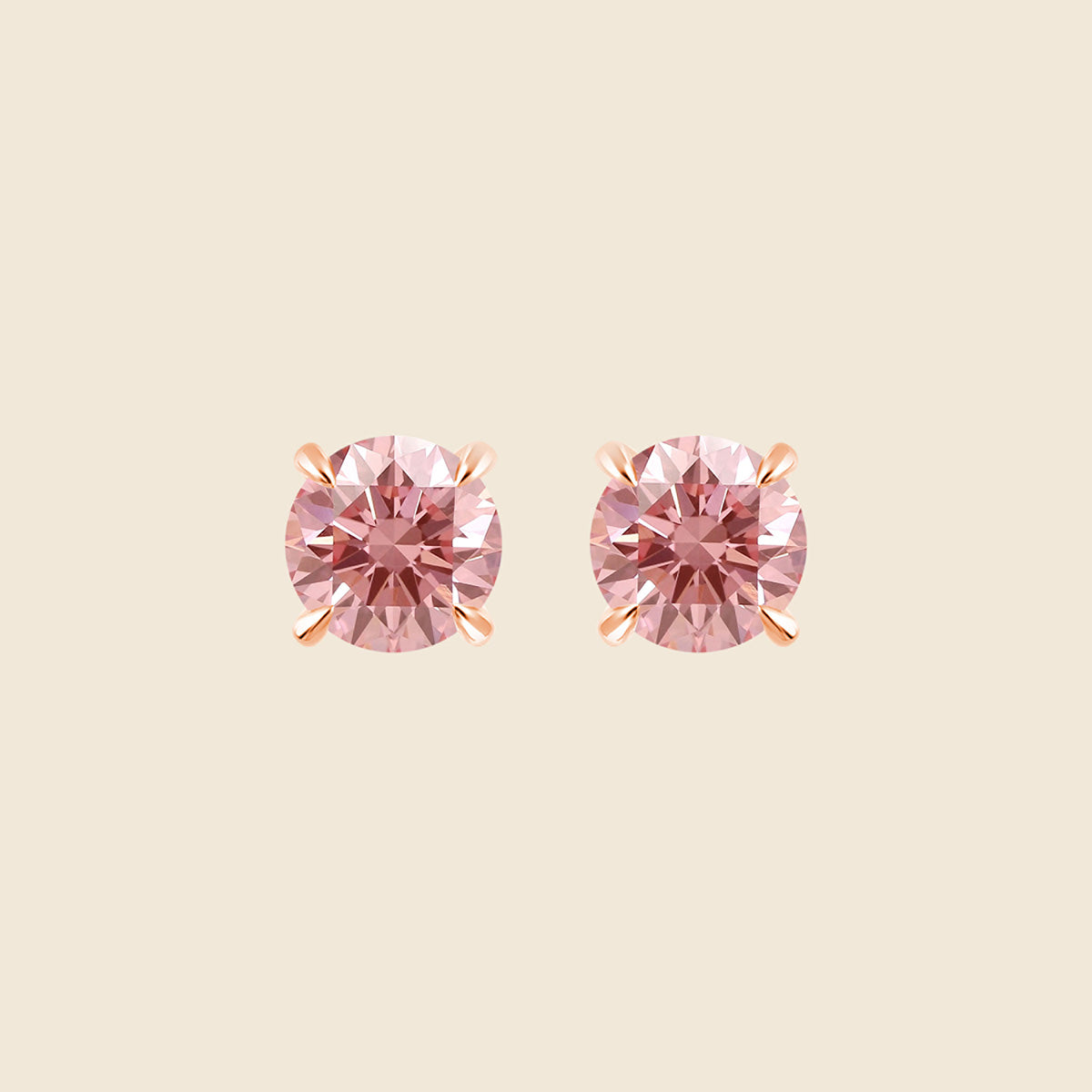 Stecker in Rose mit pinkem Lab-Diamanten