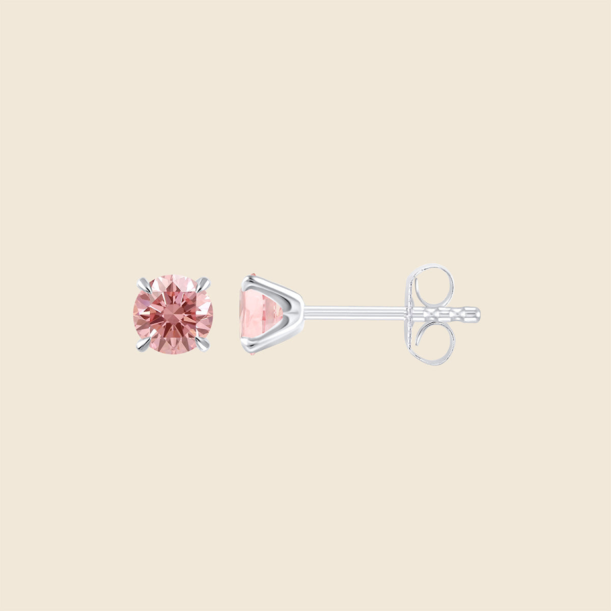 Pinke Diamantohrringe in Weißgold