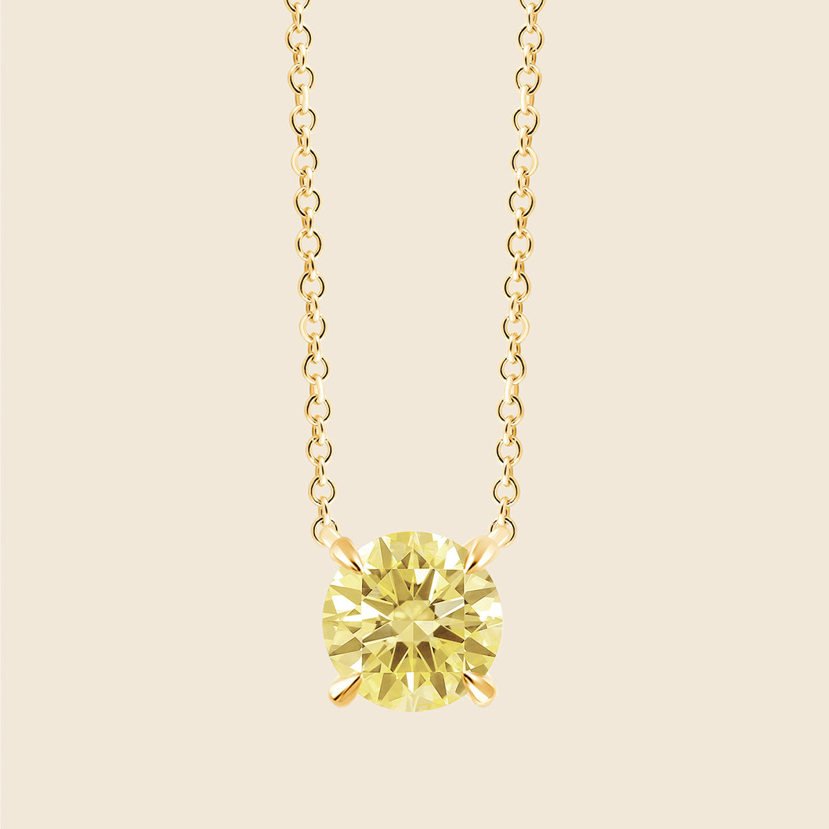 Gelbgoldene Kette mit gelbem Lab-Diamanten