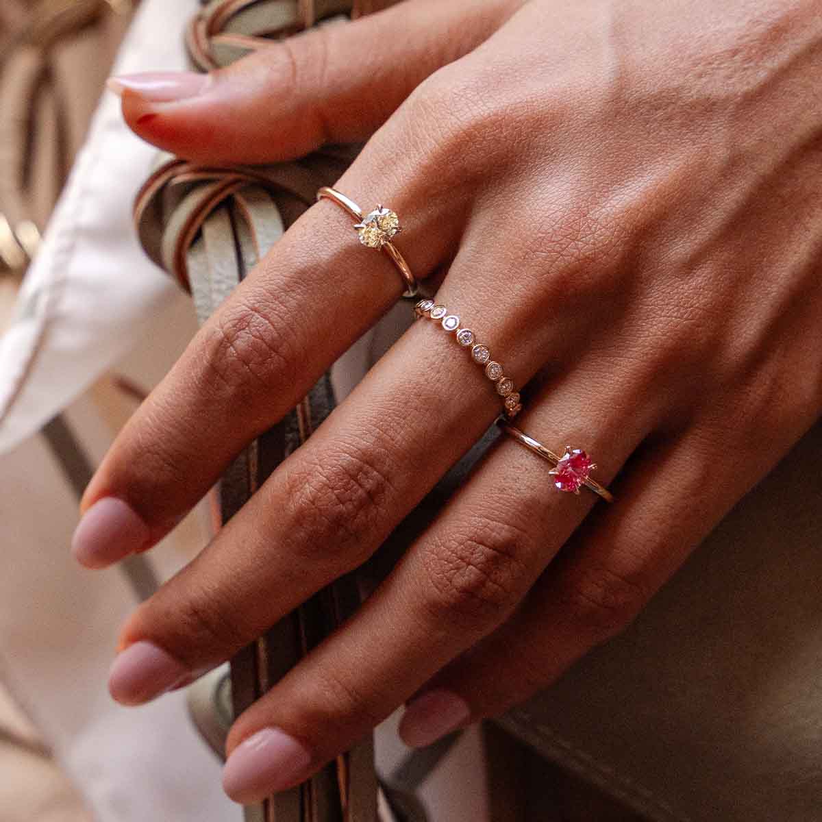 Aster Oval Pink Ring